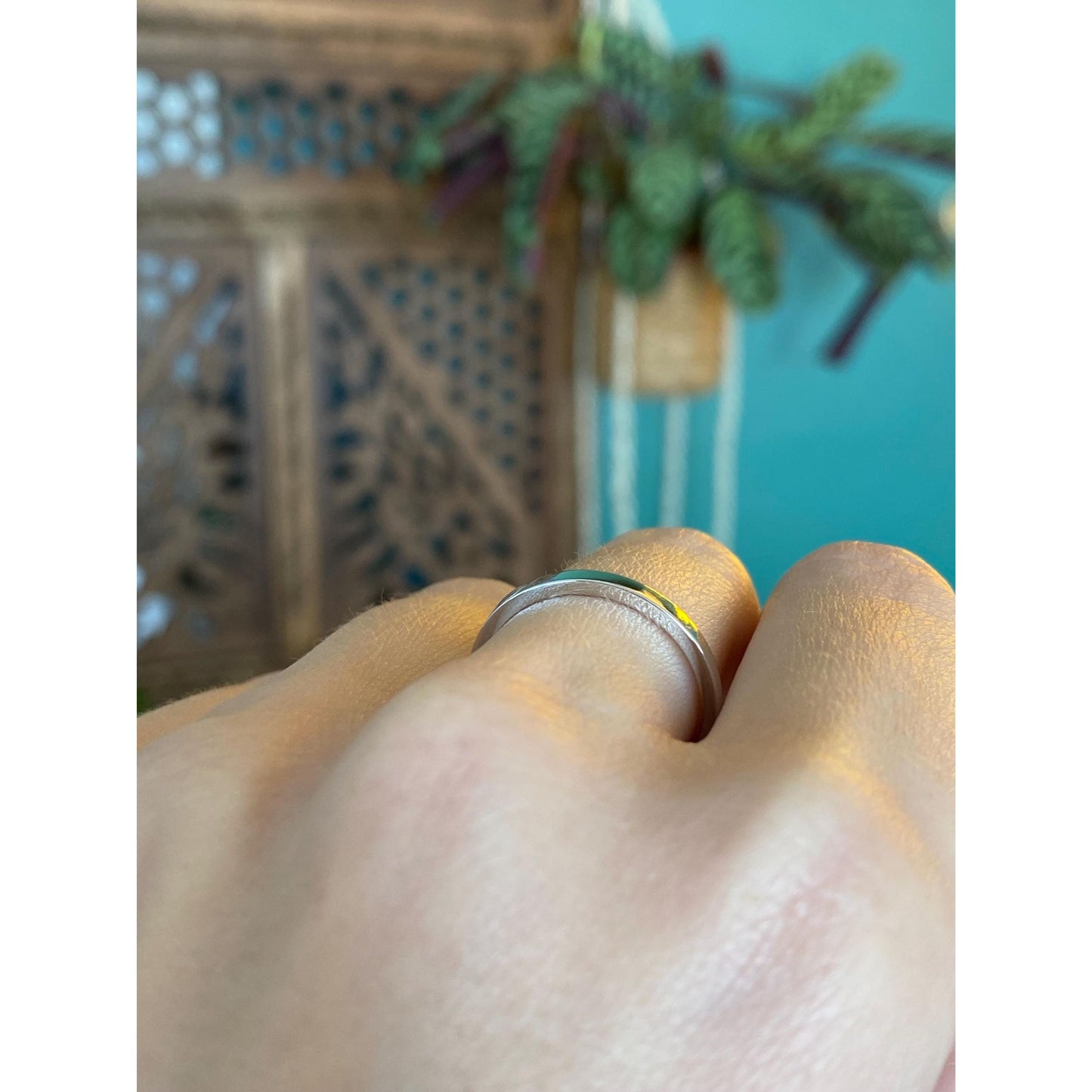 Solid Platinum Ring Band - Size 7.75