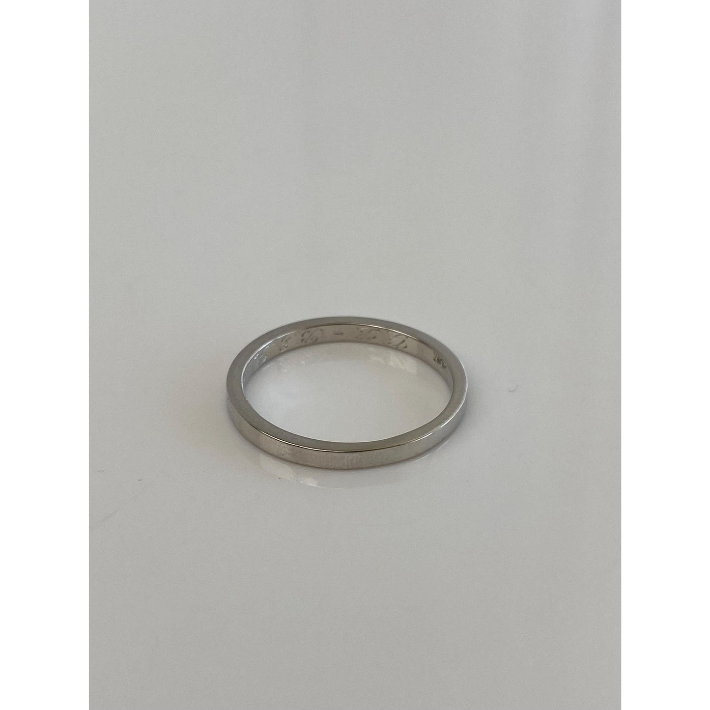 Solid Platinum Ring Band - Size 7.75