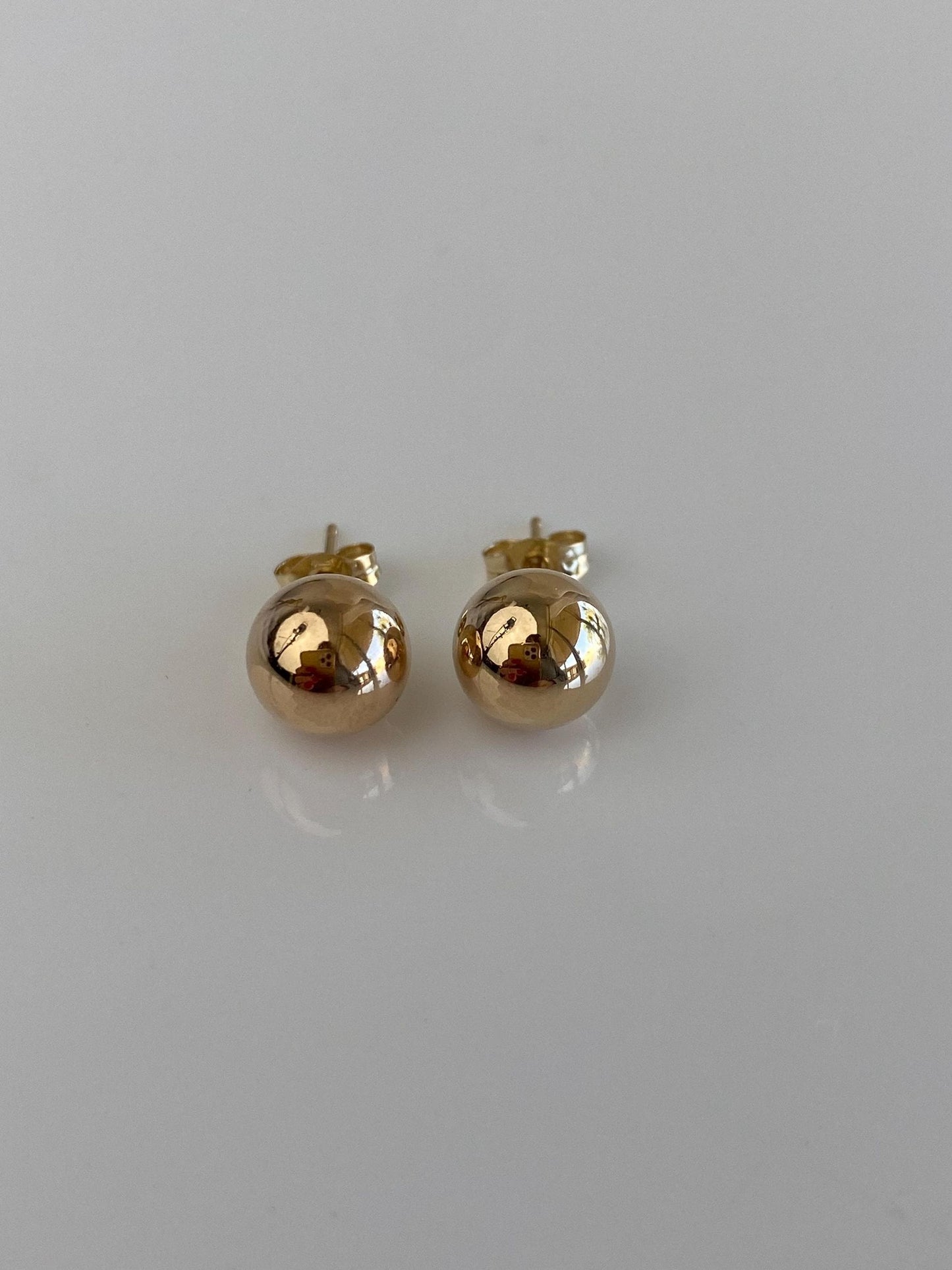 Vintage 14k Yellow Gold Large Ball Stud Earrings