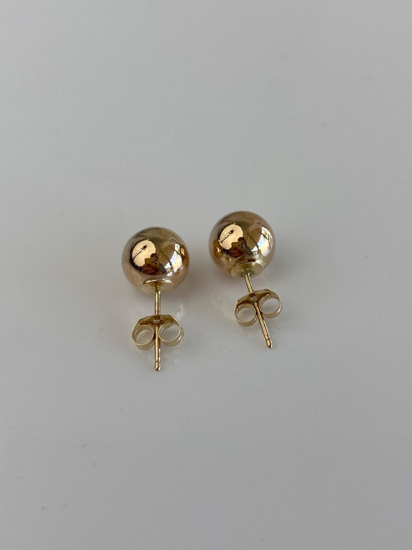 Vintage 14k Yellow Gold Large Ball Stud Earrings