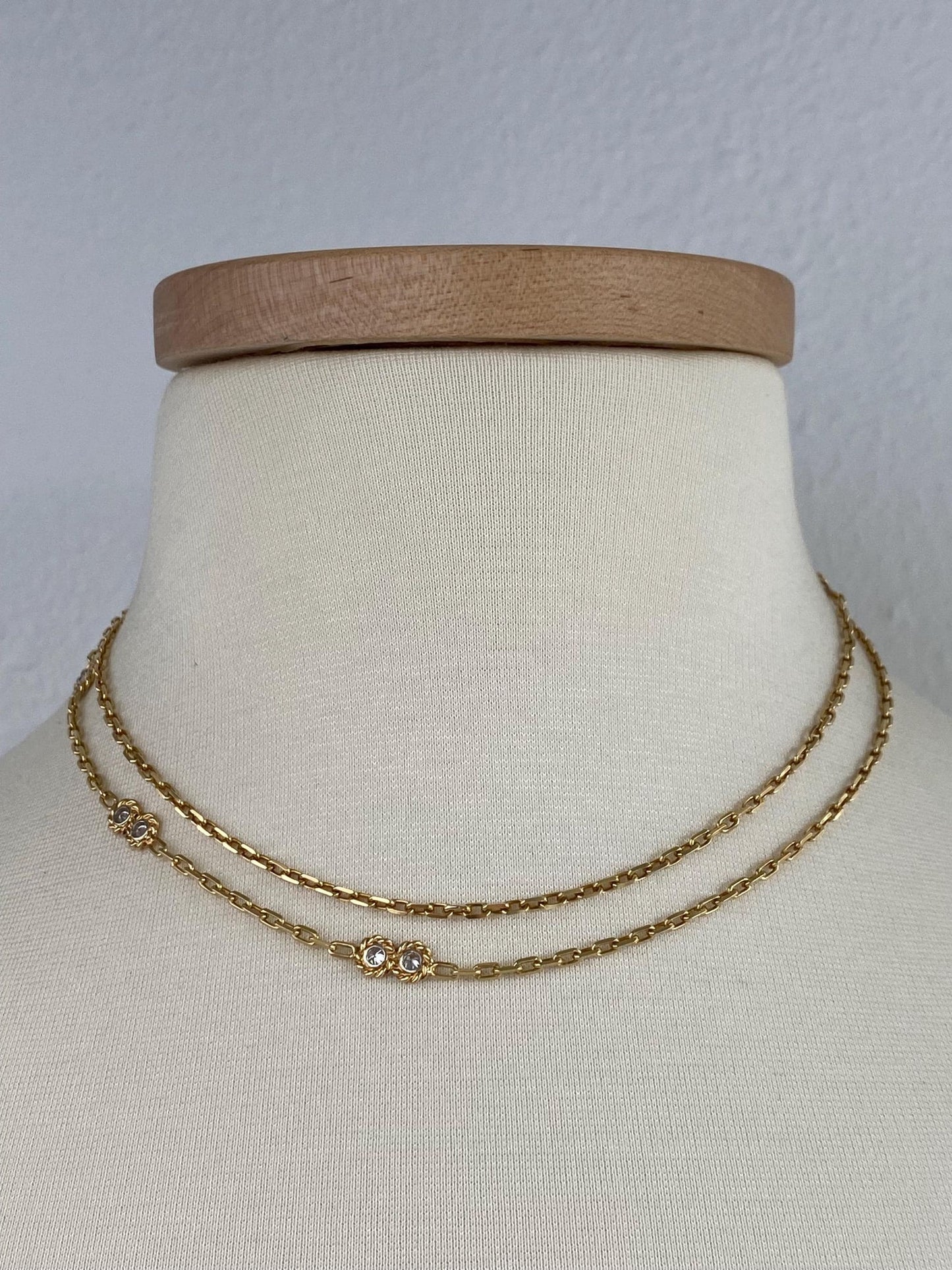 Vintage Solid 18k Yellow Gold Diamond Twist Link Biker Link Chain Necklace - 33.75 inches