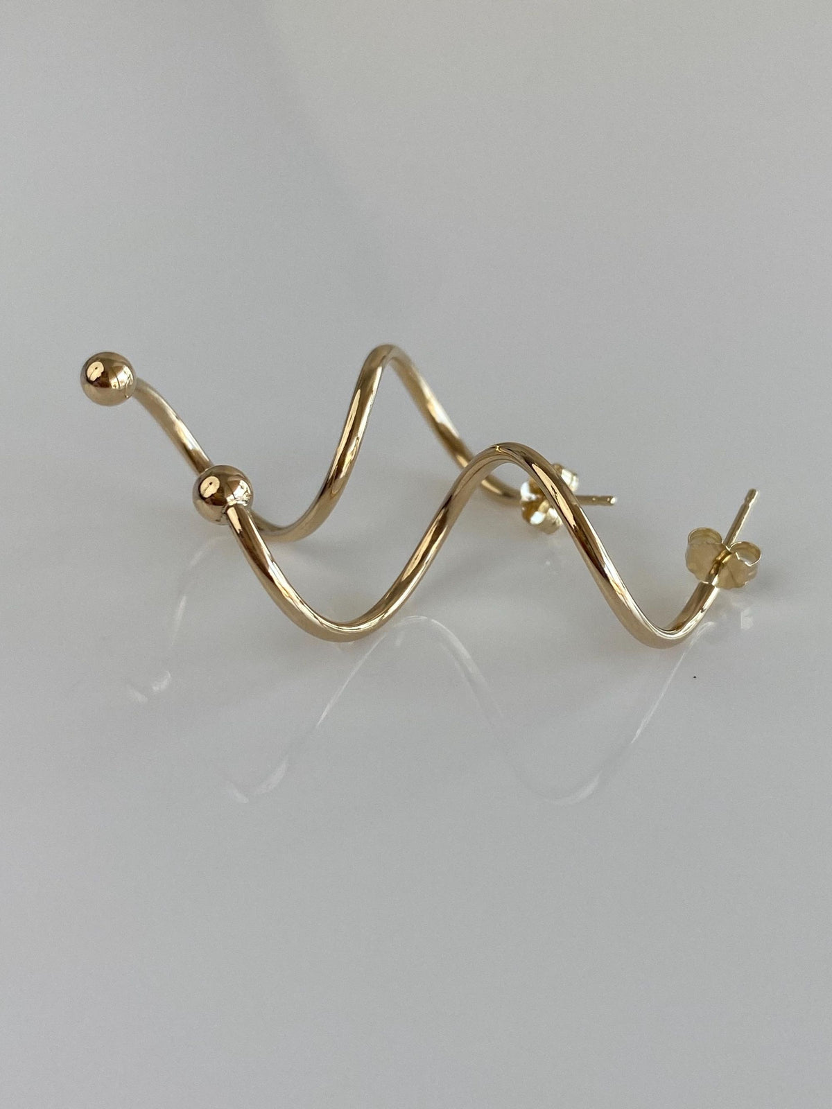 Vintage 14k Yellow Gold Spiral Drop Earrings