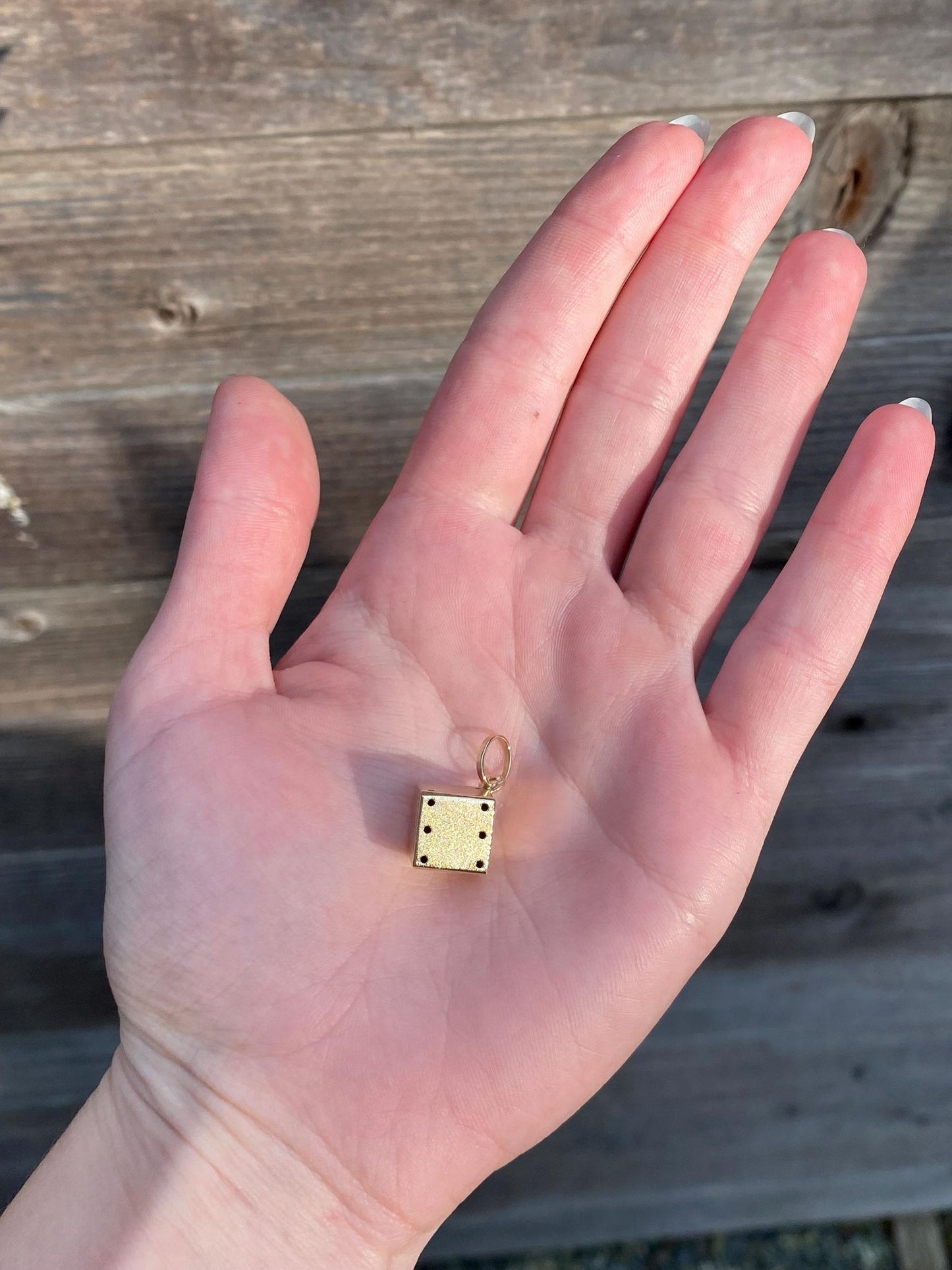 Vintage 14k Yellow Gold Die Dice Charm