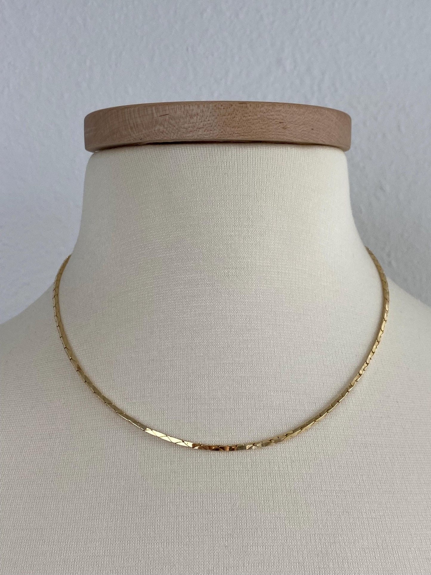 Vintage Solid 14k Yellow Gold Triangle Link Chain Necklace - 18 inches