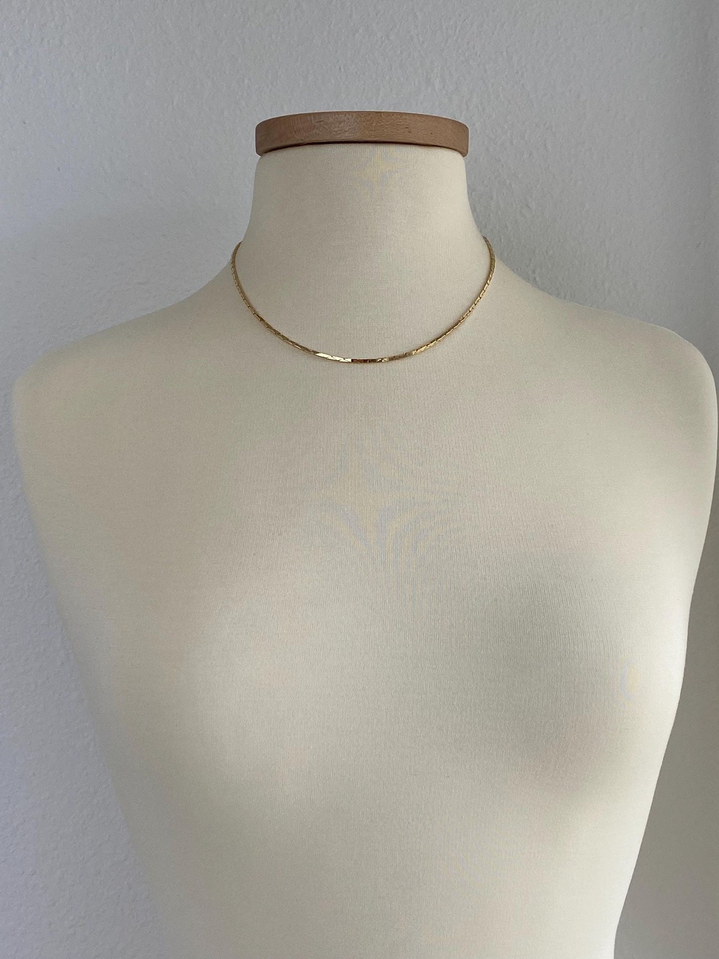 Vintage Solid 14k Yellow Gold Triangle Link Chain Necklace - 18 inches