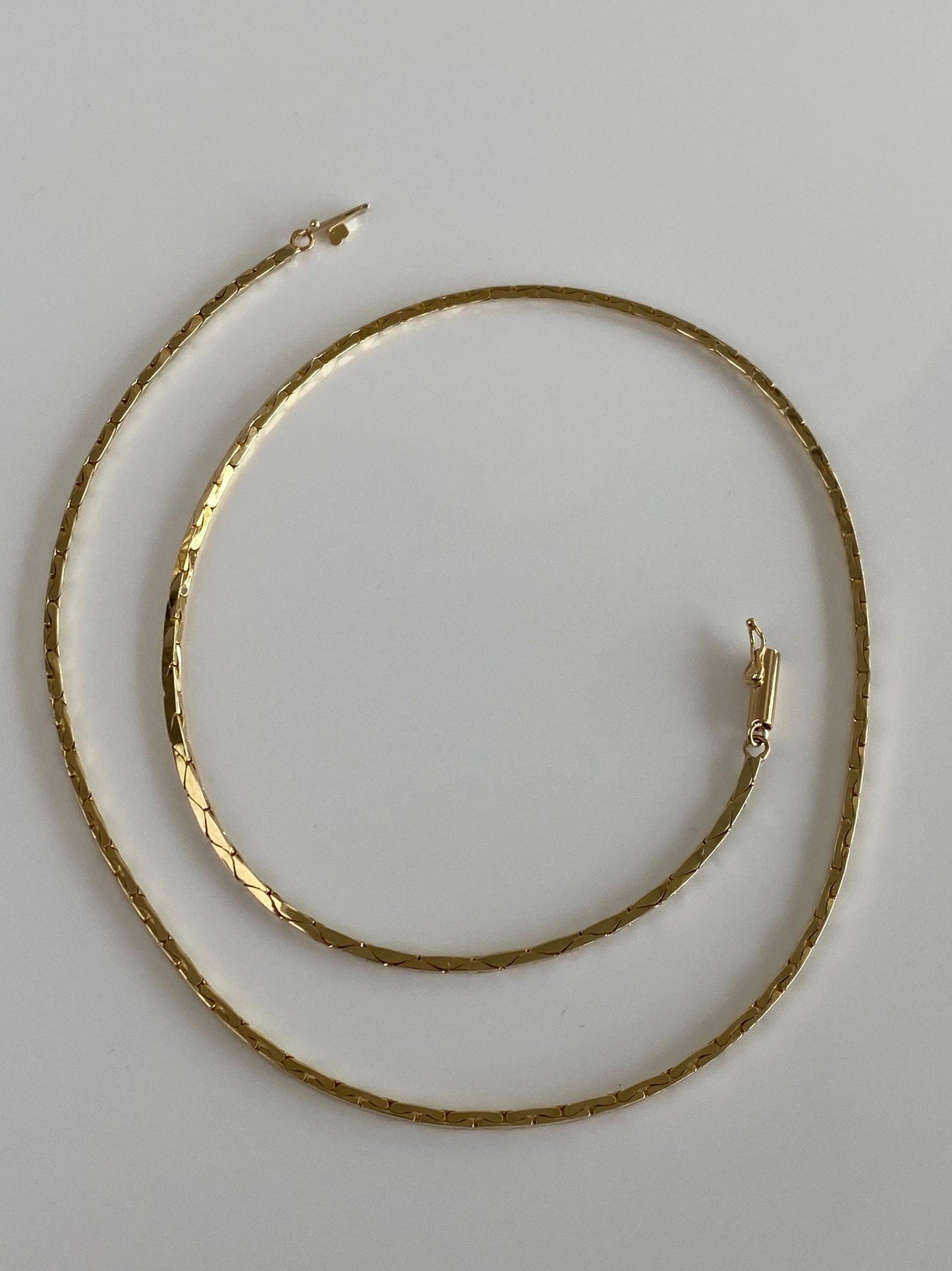 Vintage Solid 14k Yellow Gold Triangle Link Chain Necklace - 18 inches
