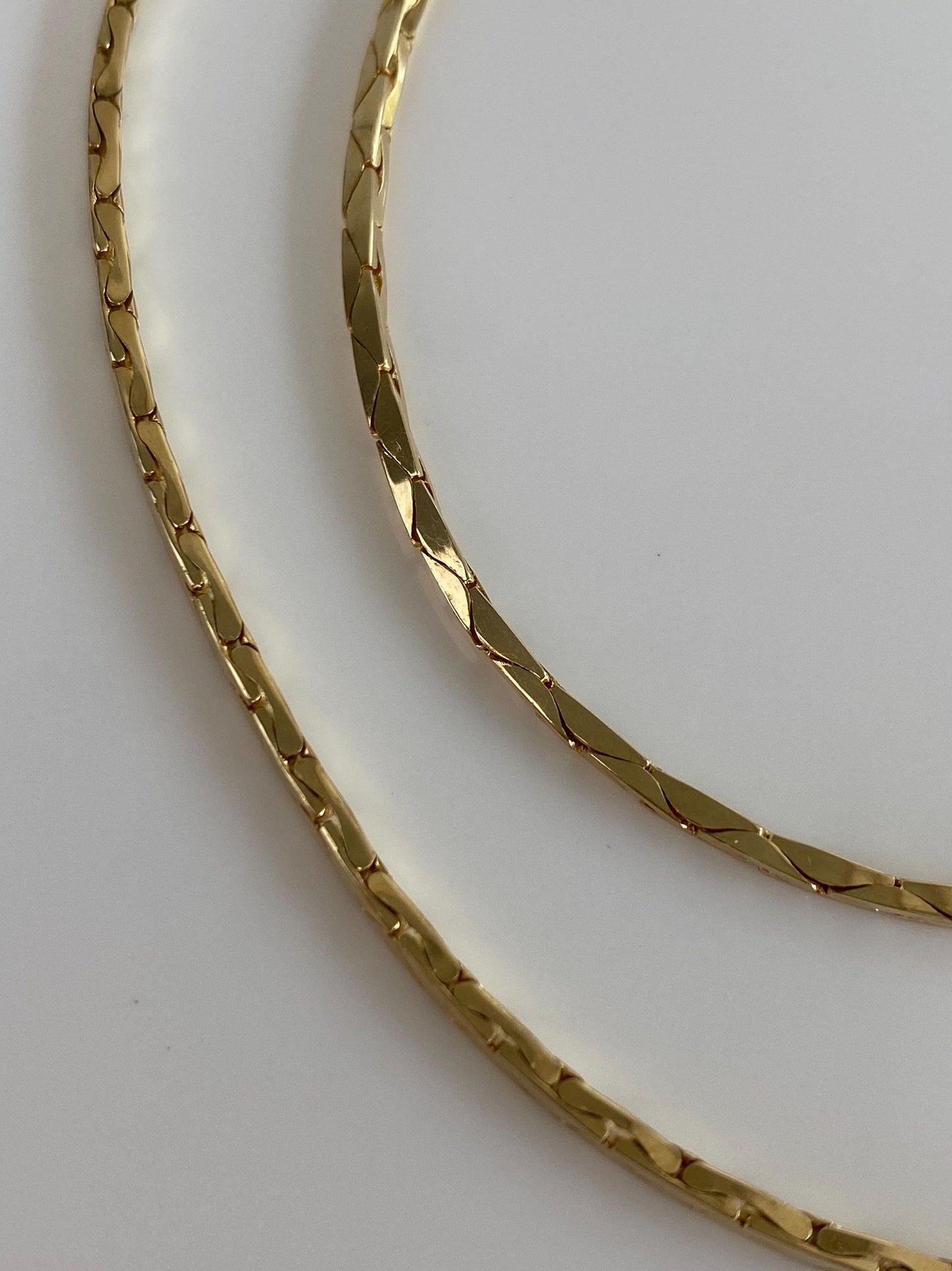 Vintage Solid 14k Yellow Gold Triangle Link Chain Necklace - 18 inches