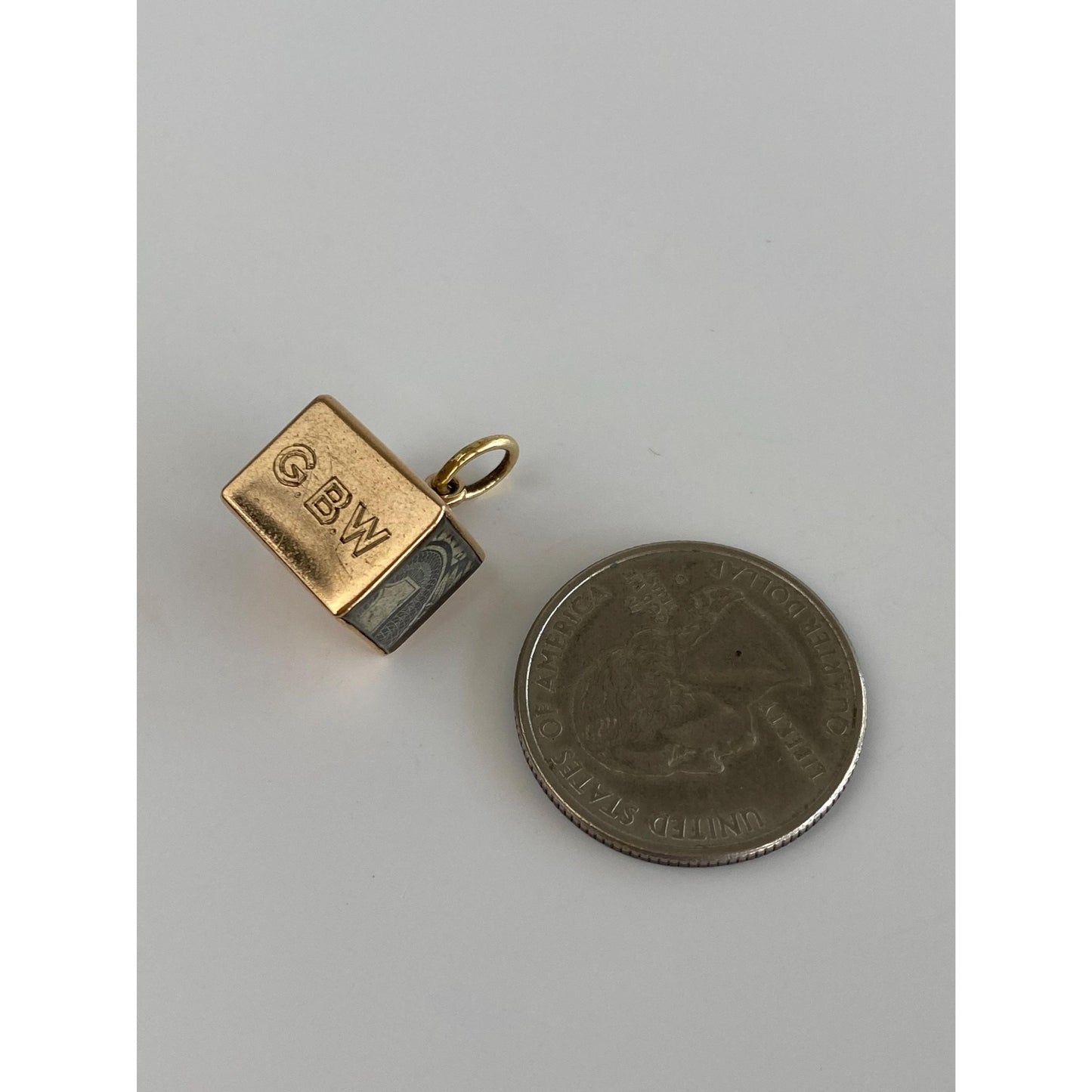 Vintage Solid 18k Yellow Gold Money Box Charm