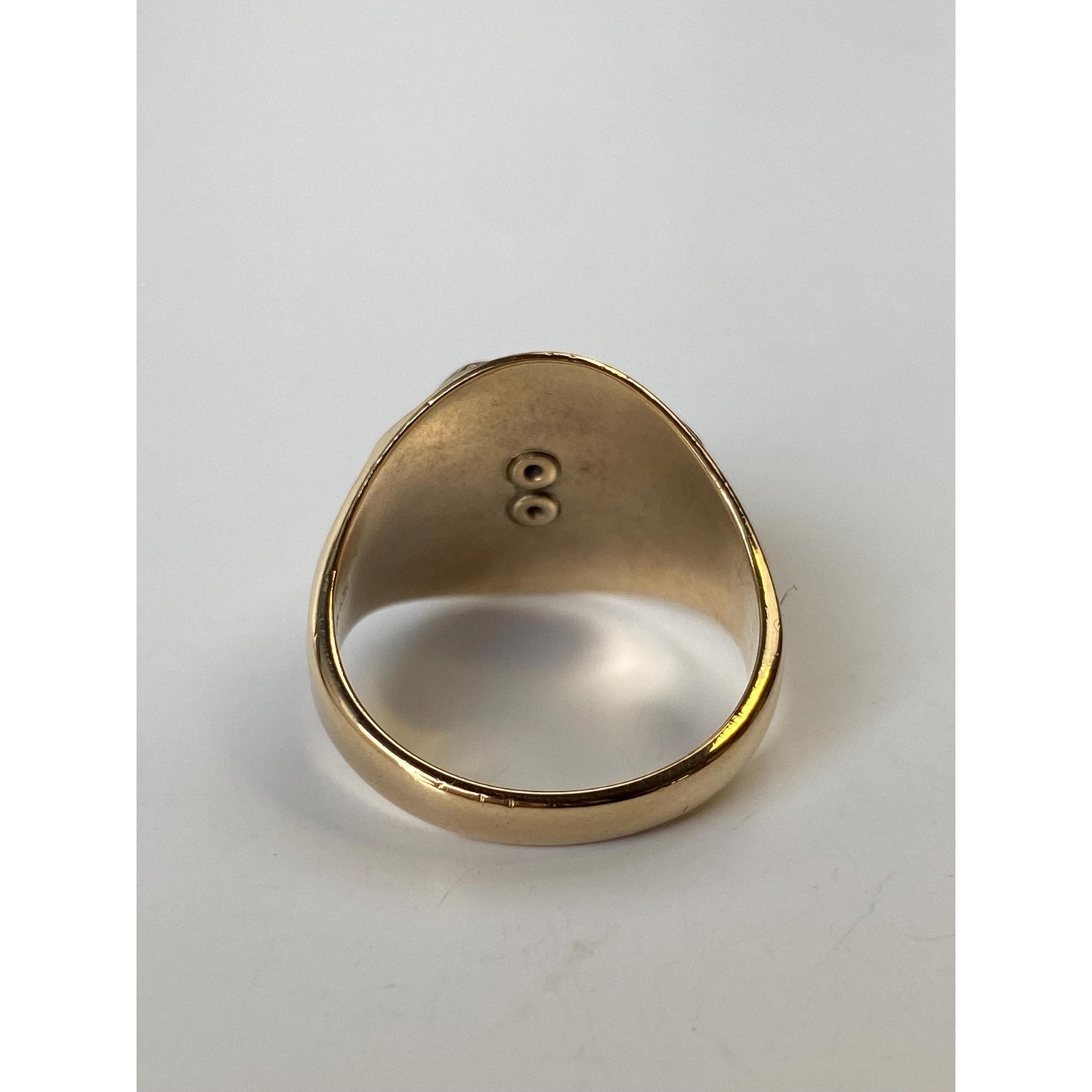 Vintage Solid 10k Yellow Gold Black Enamel 1965 Class Ring - Size 6.75