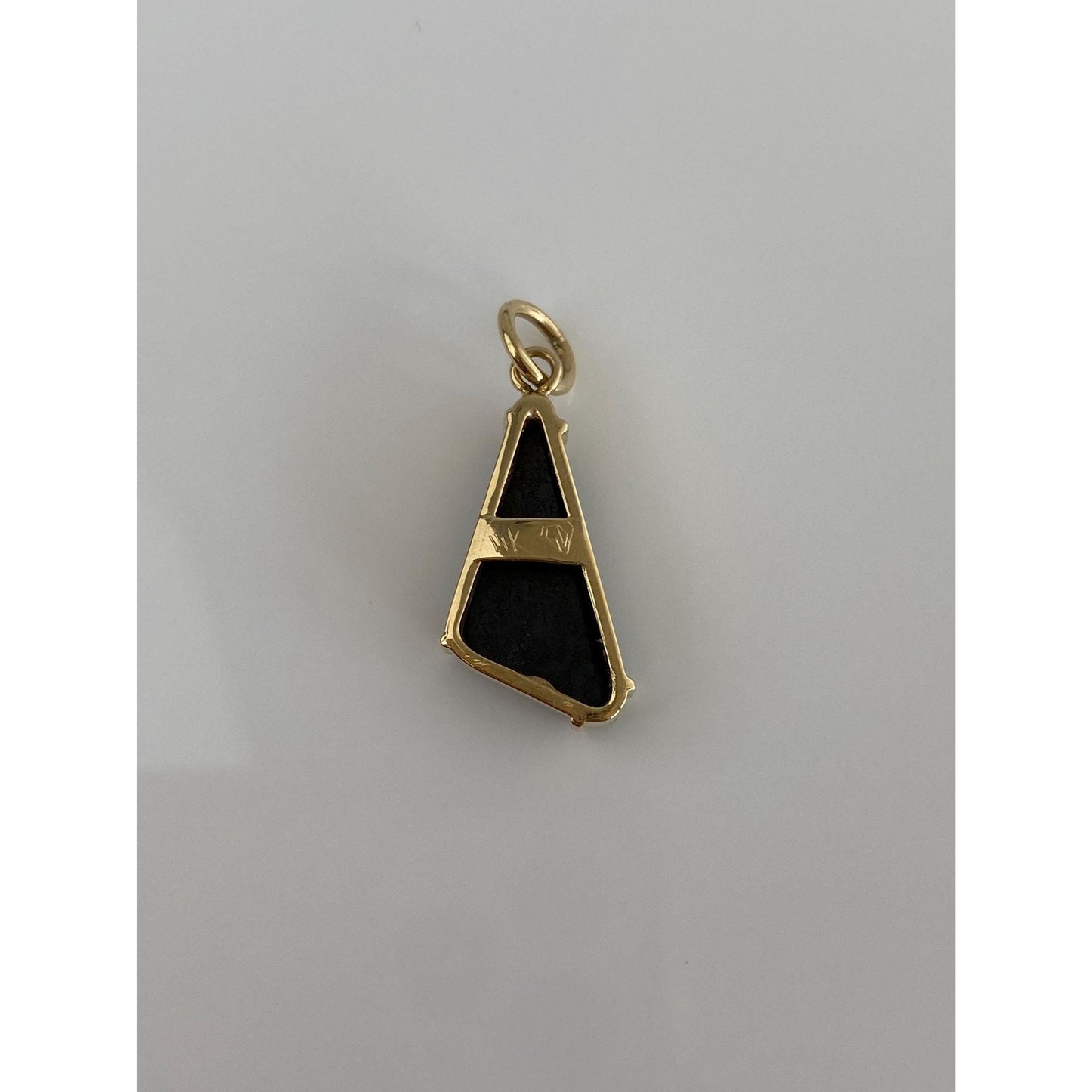 Vintage Solid 14k Yellow Gold Green Druzy Charm