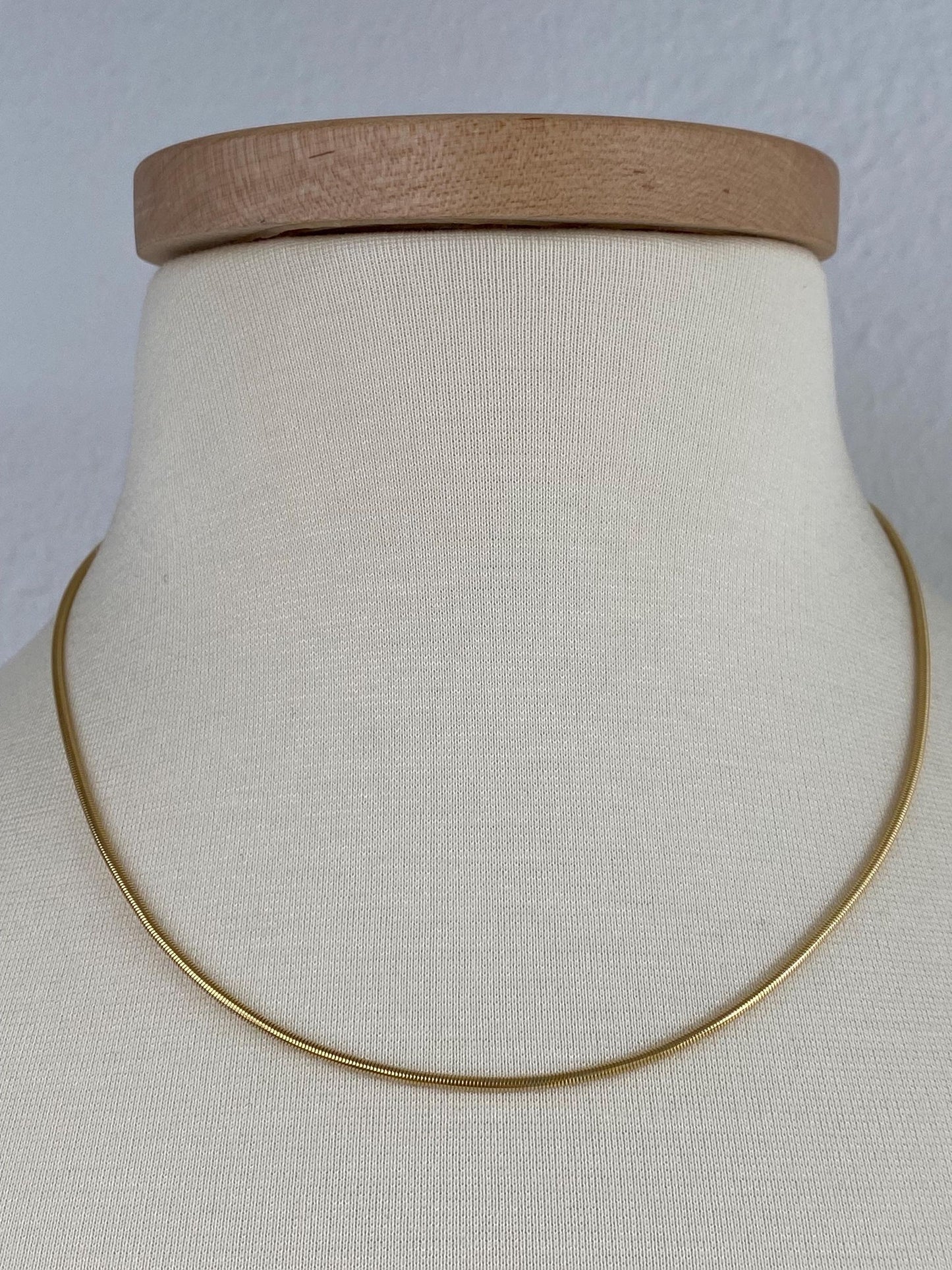 Vintage Solid 14k Yellow Gold Snake Chain Necklace - 18.25 inches