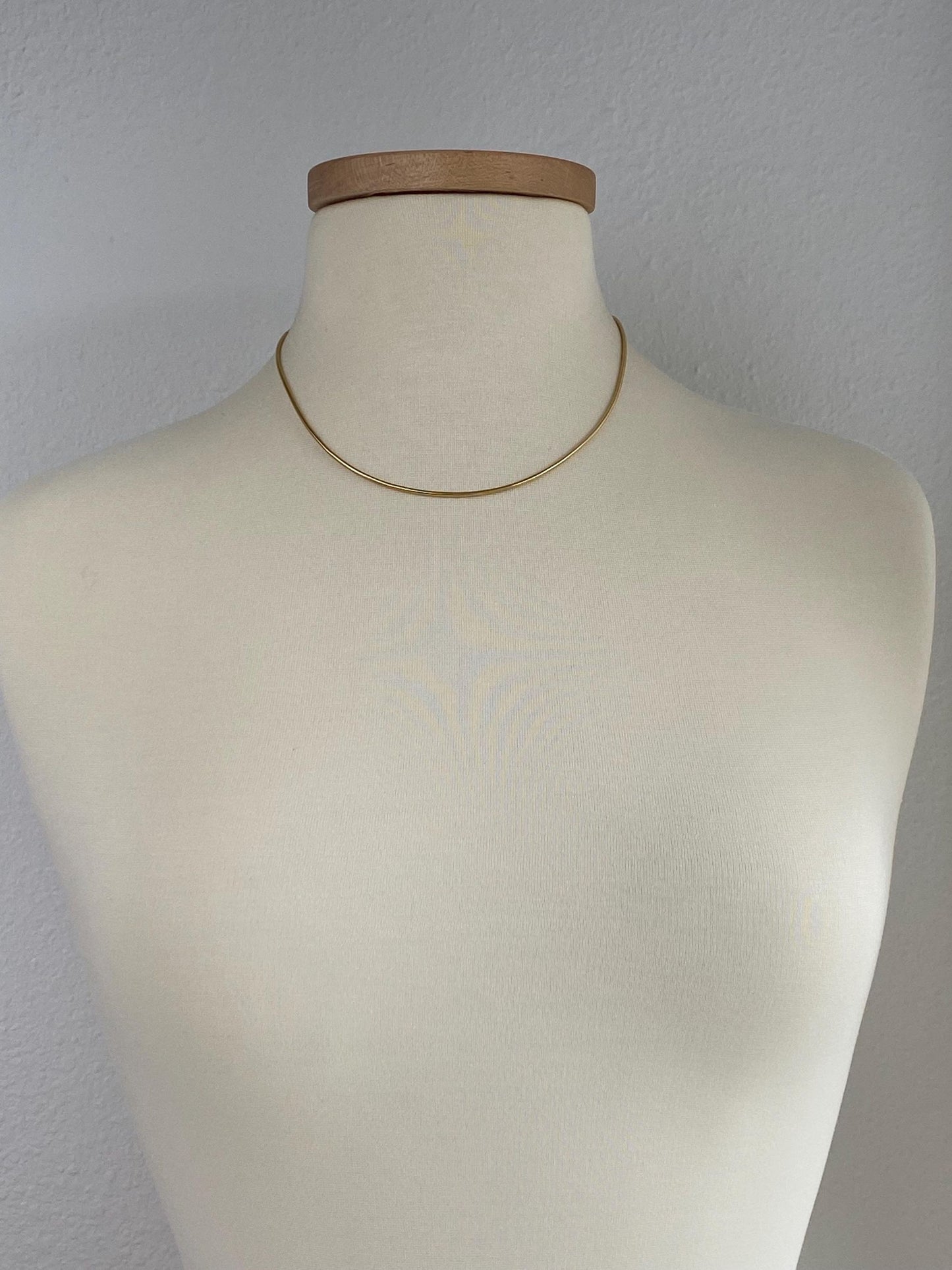 Vintage Solid 14k Yellow Gold Snake Chain Necklace - 18.25 inches