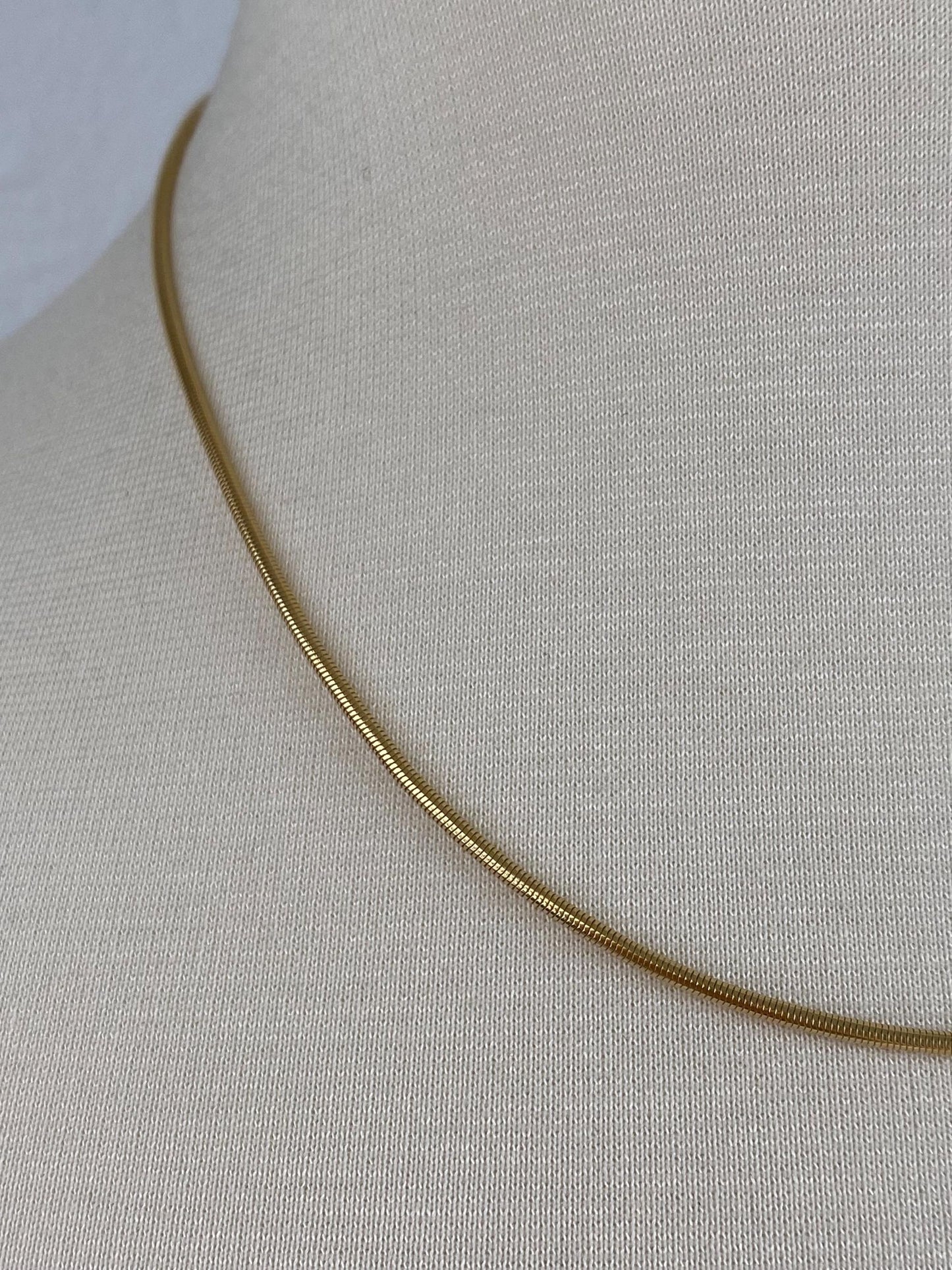 Vintage Solid 14k Yellow Gold Snake Chain Necklace - 18.25 inches