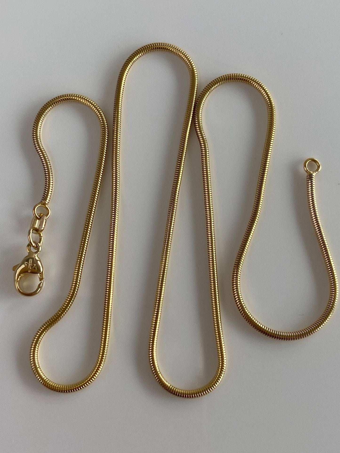 Vintage Solid 14k Yellow Gold Snake Chain Necklace - 18.25 inches
