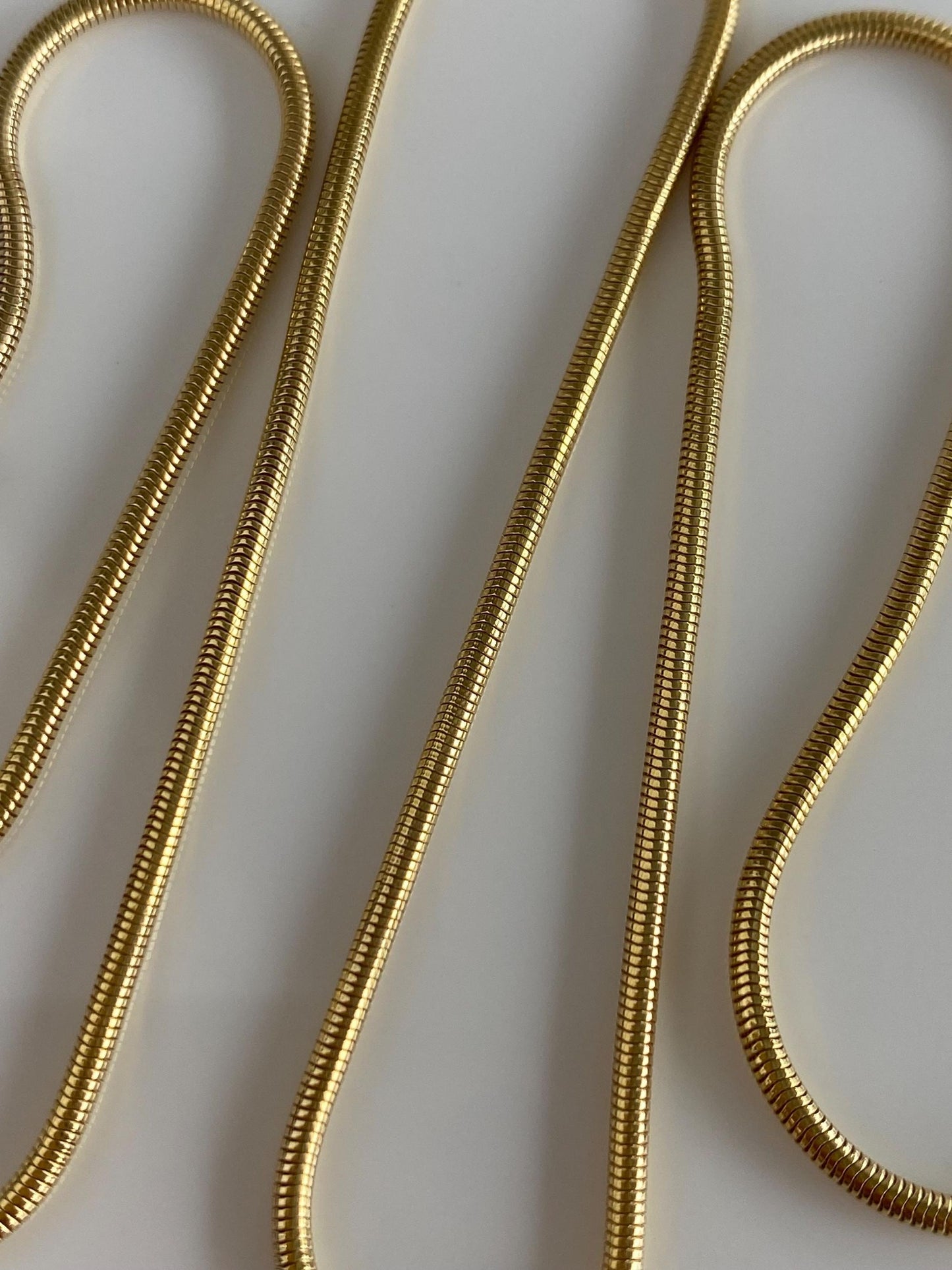 Vintage Solid 14k Yellow Gold Snake Chain Necklace - 18.25 inches