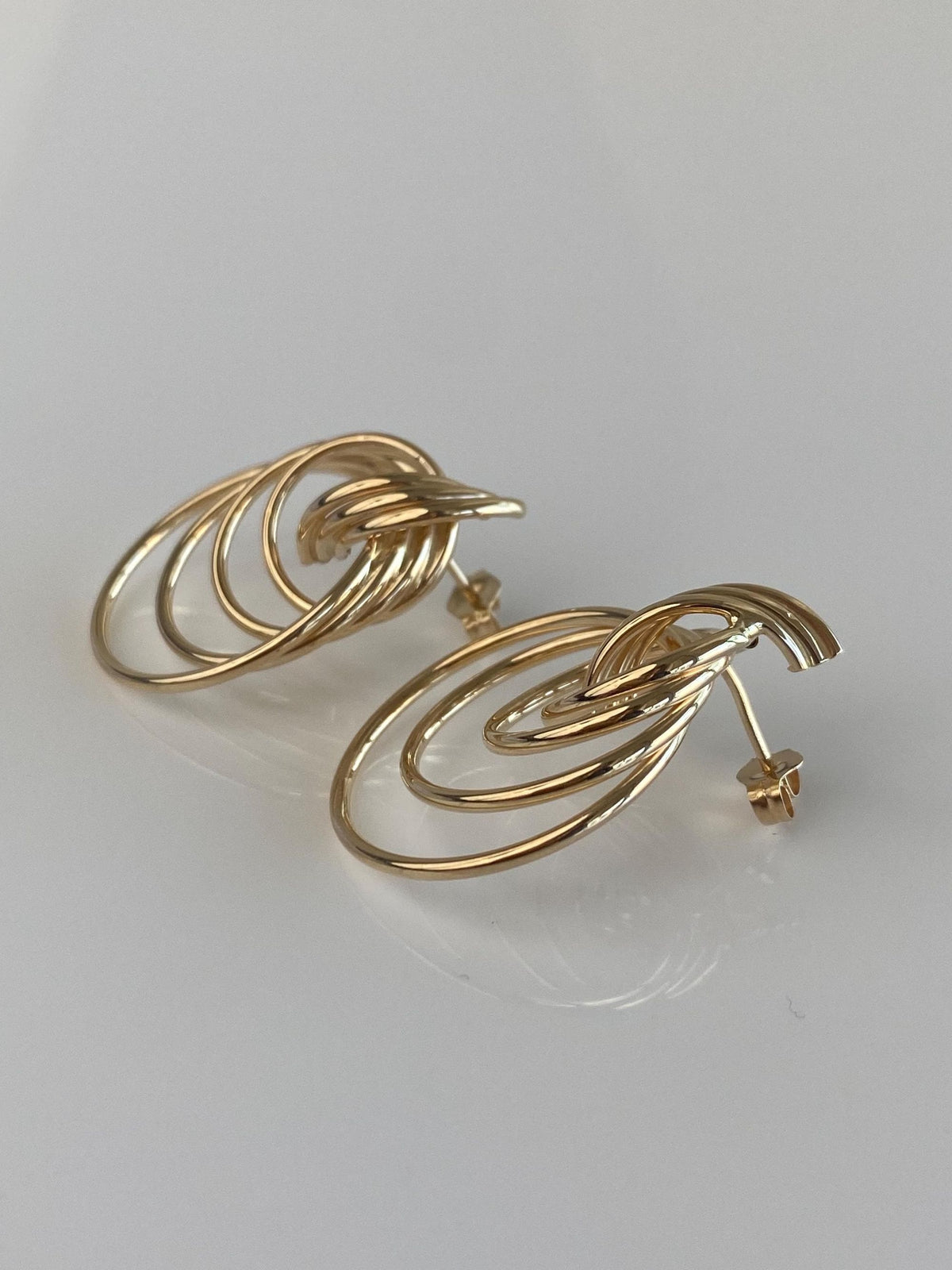 Vintage 14k Yellow Gold Layered Drop Earrings
