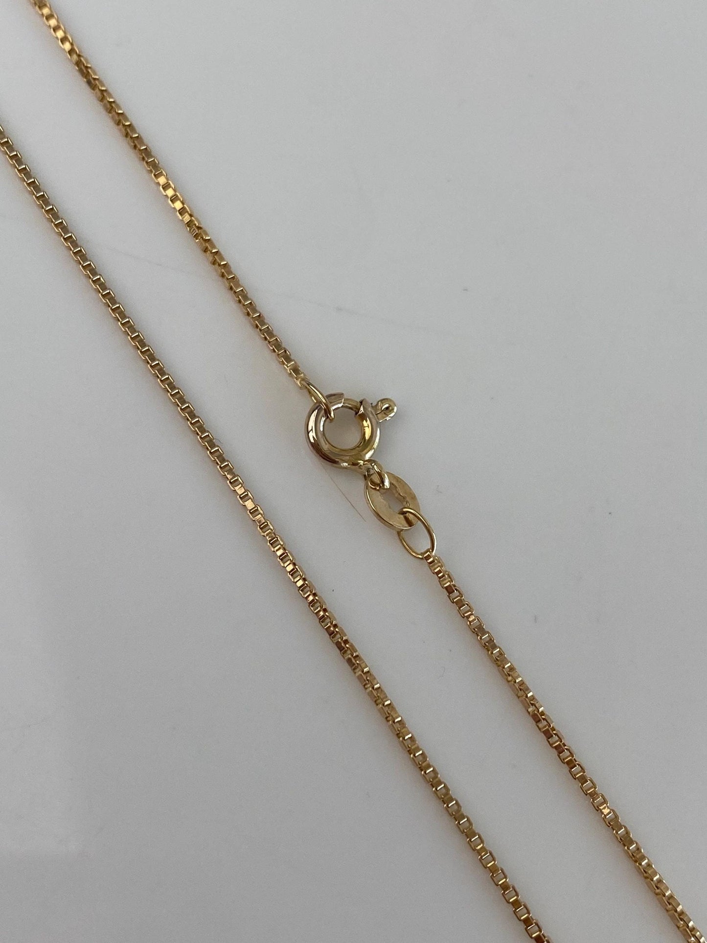 Vintage Solid 10k Yellow Gold Box Chain Necklace - 17.5 inches
