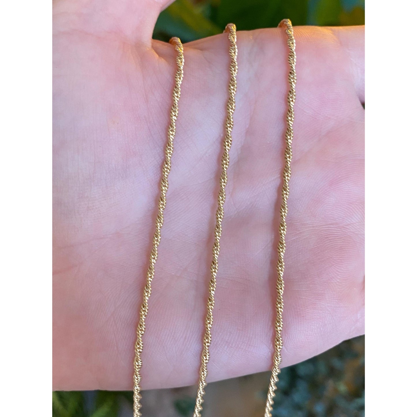 Vintage Solid 14k Yellow Gold Twist Chain Necklace - 27 inches
