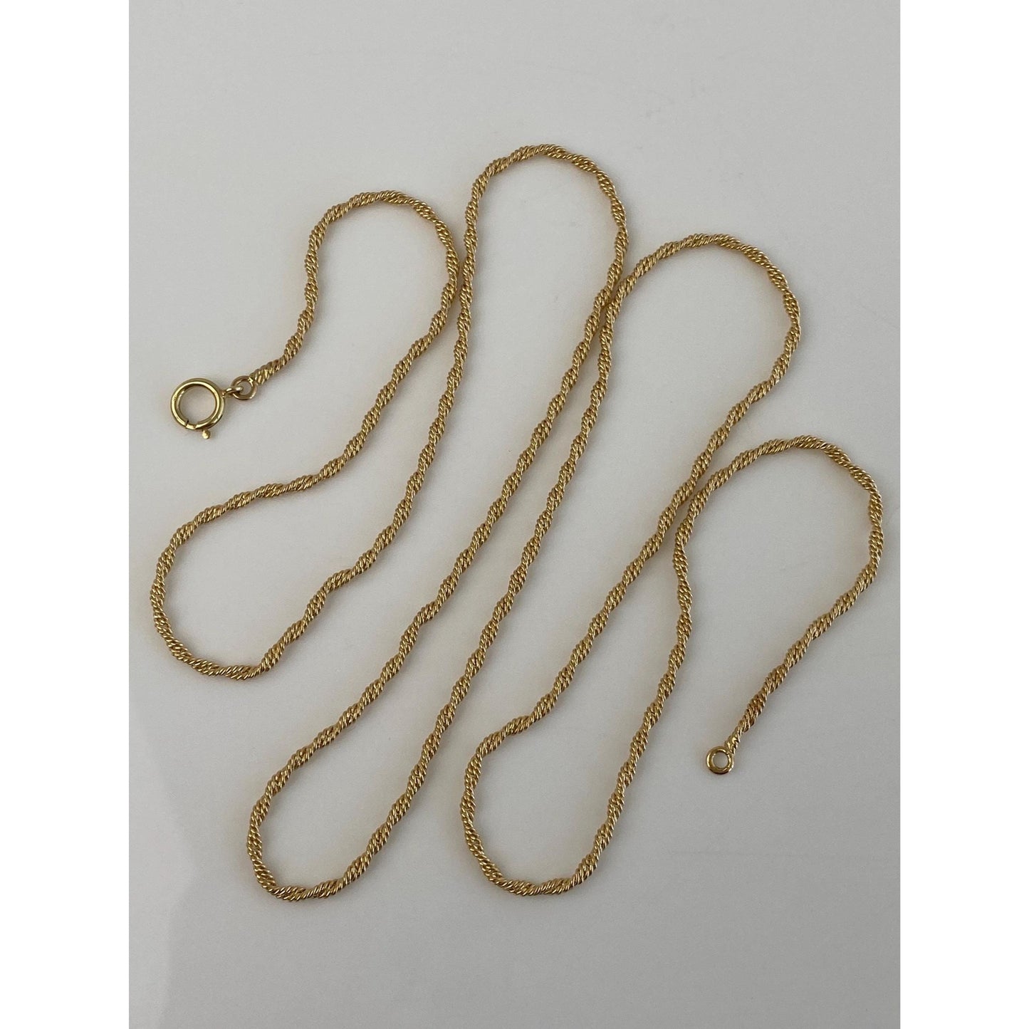 Vintage Solid 14k Yellow Gold Twist Chain Necklace - 27 inches