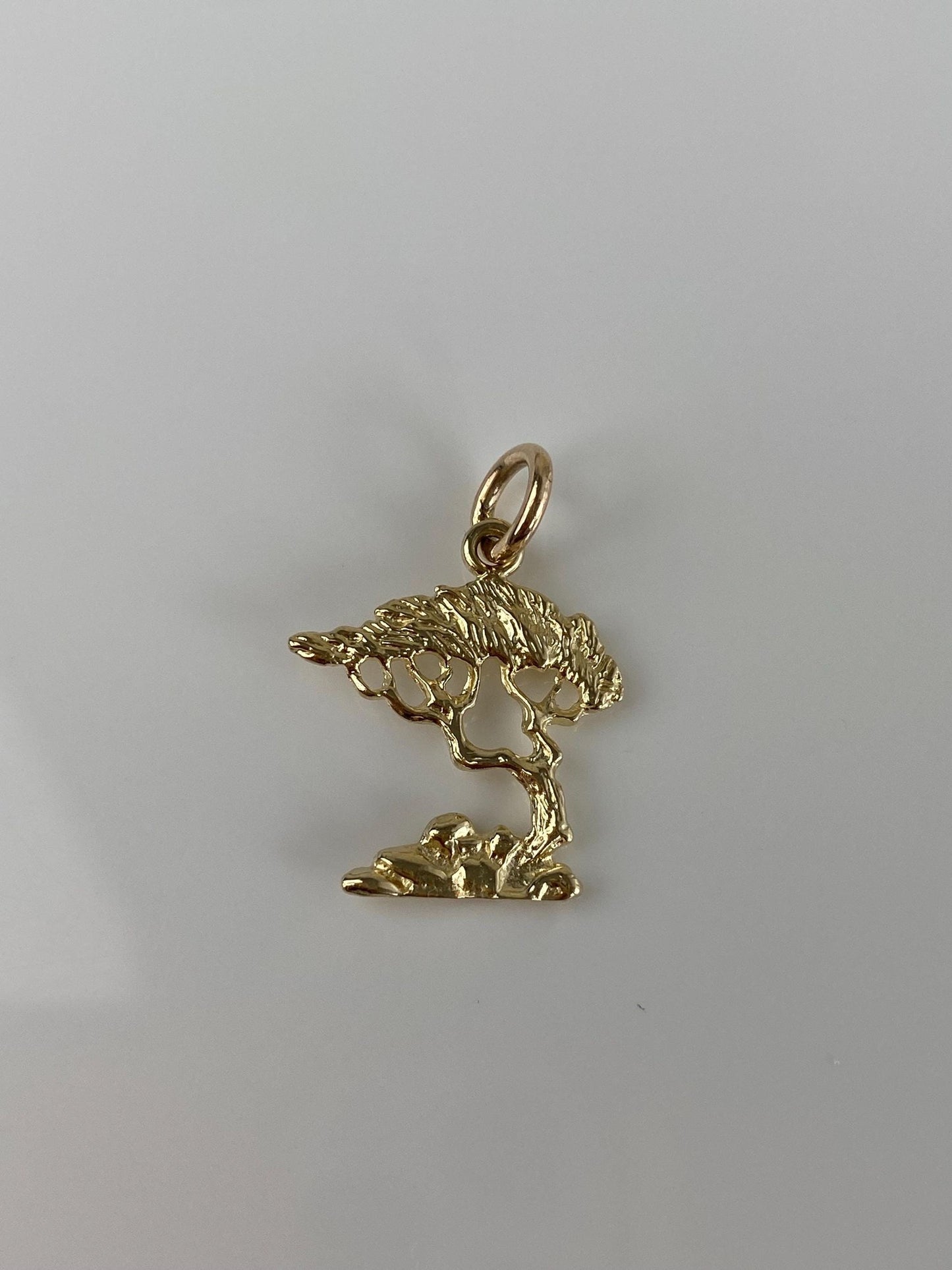 Vintage Solid 14k Yellow Gold Bonsai Tree Charm