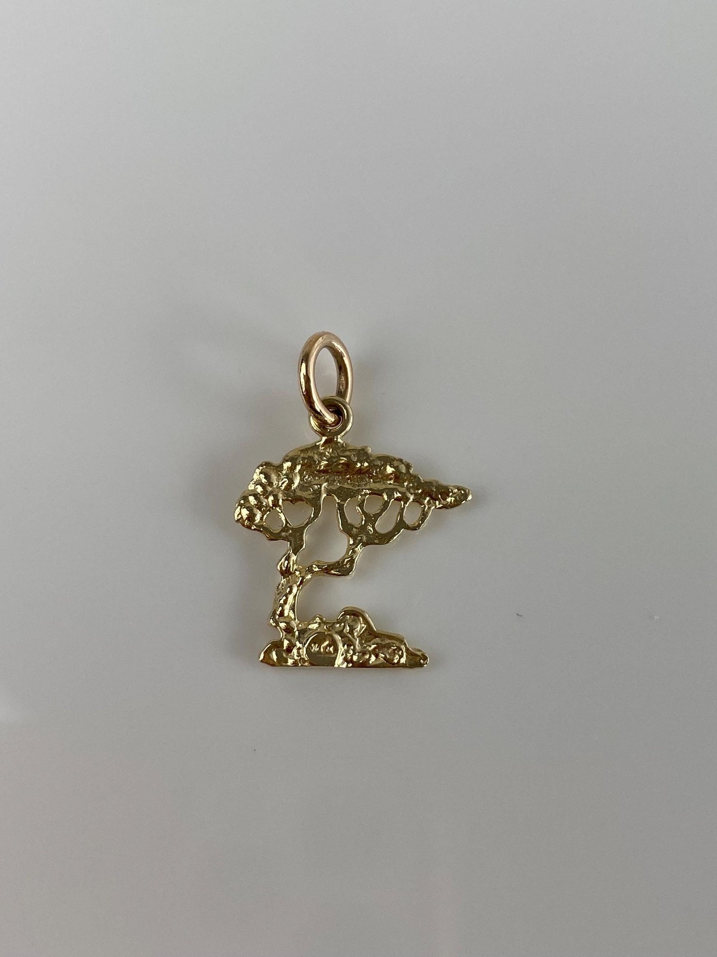 Vintage Solid 14k Yellow Gold Bonsai Tree Charm