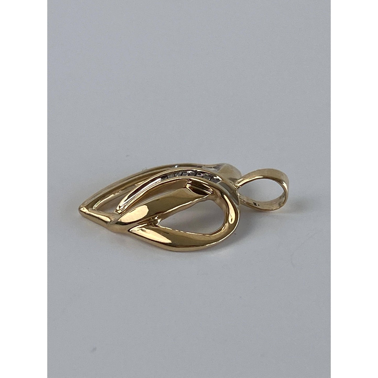 Vintage Solid 10k Yellow Gold Diamond Heart Charm