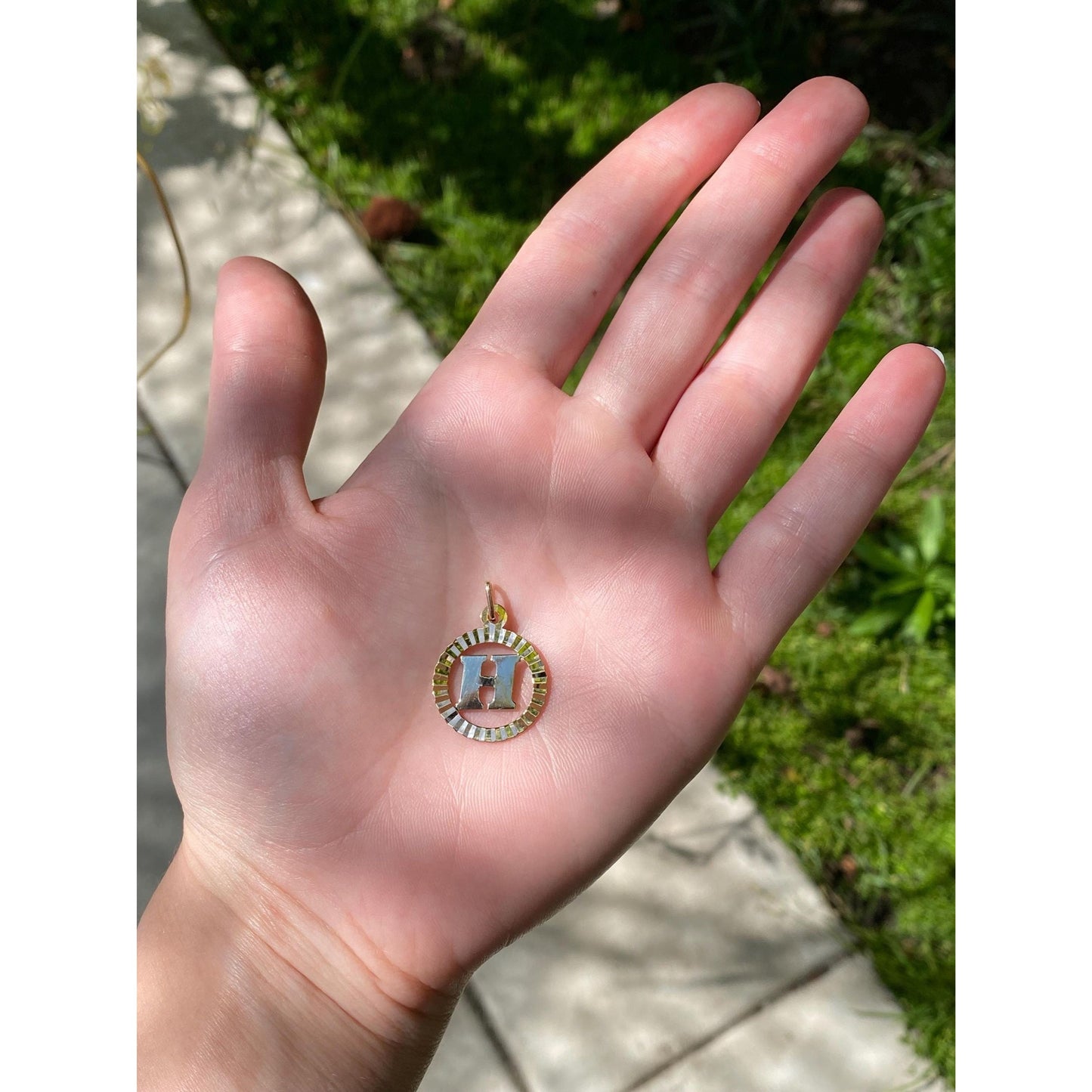 Vintage Solid 18k Yellow Gold Initial 'H' Charm