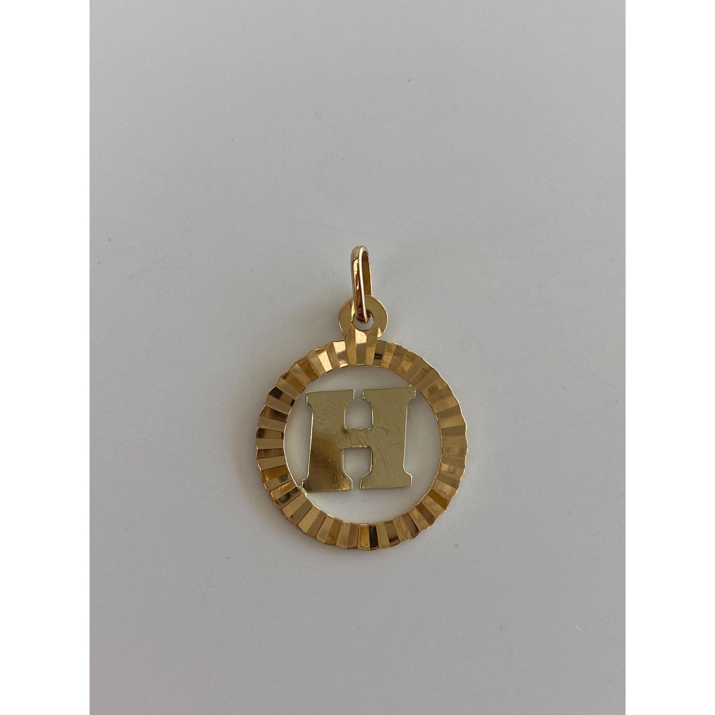 Vintage Solid 18k Yellow Gold Initial 'H' Charm