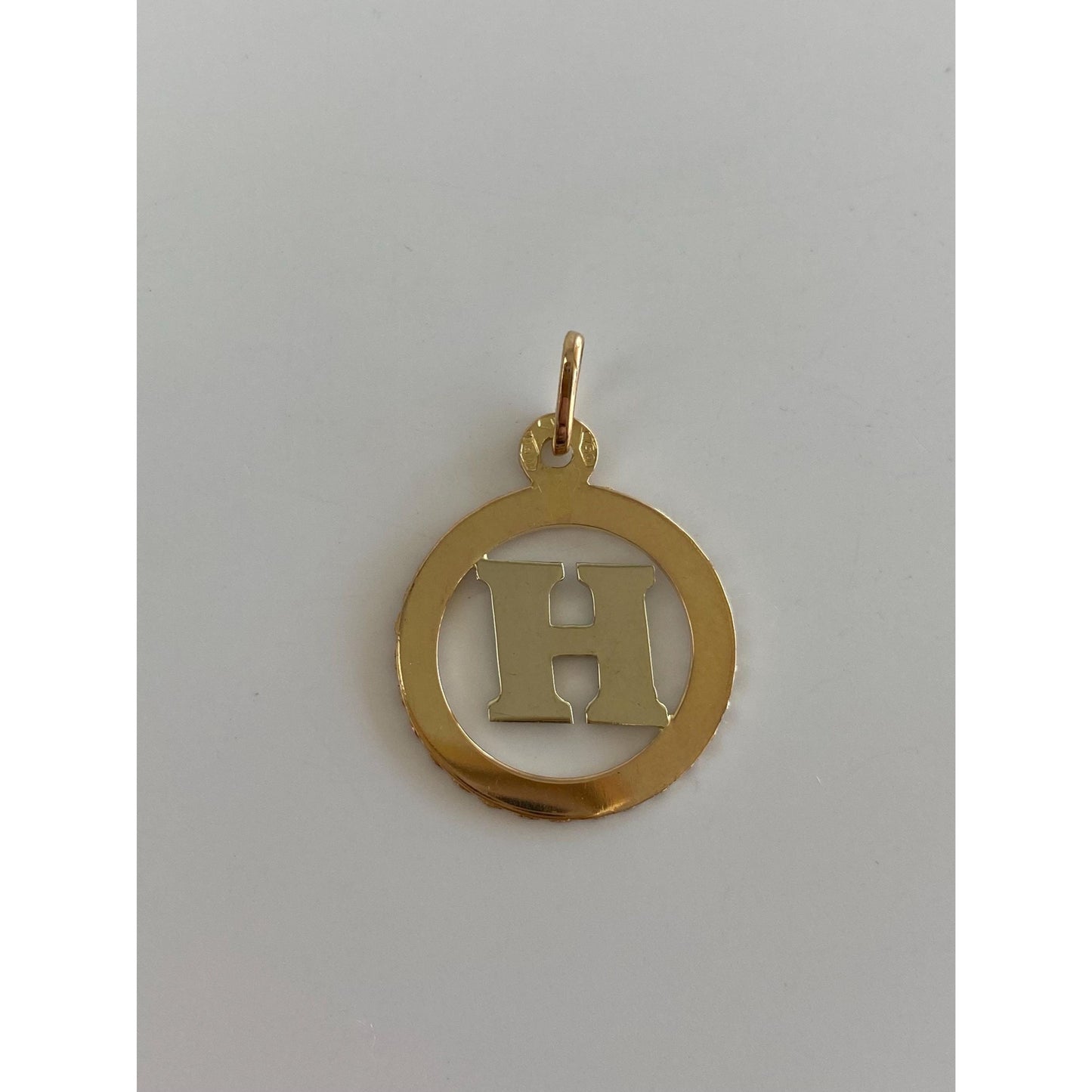 Vintage Solid 18k Yellow Gold Initial 'H' Charm