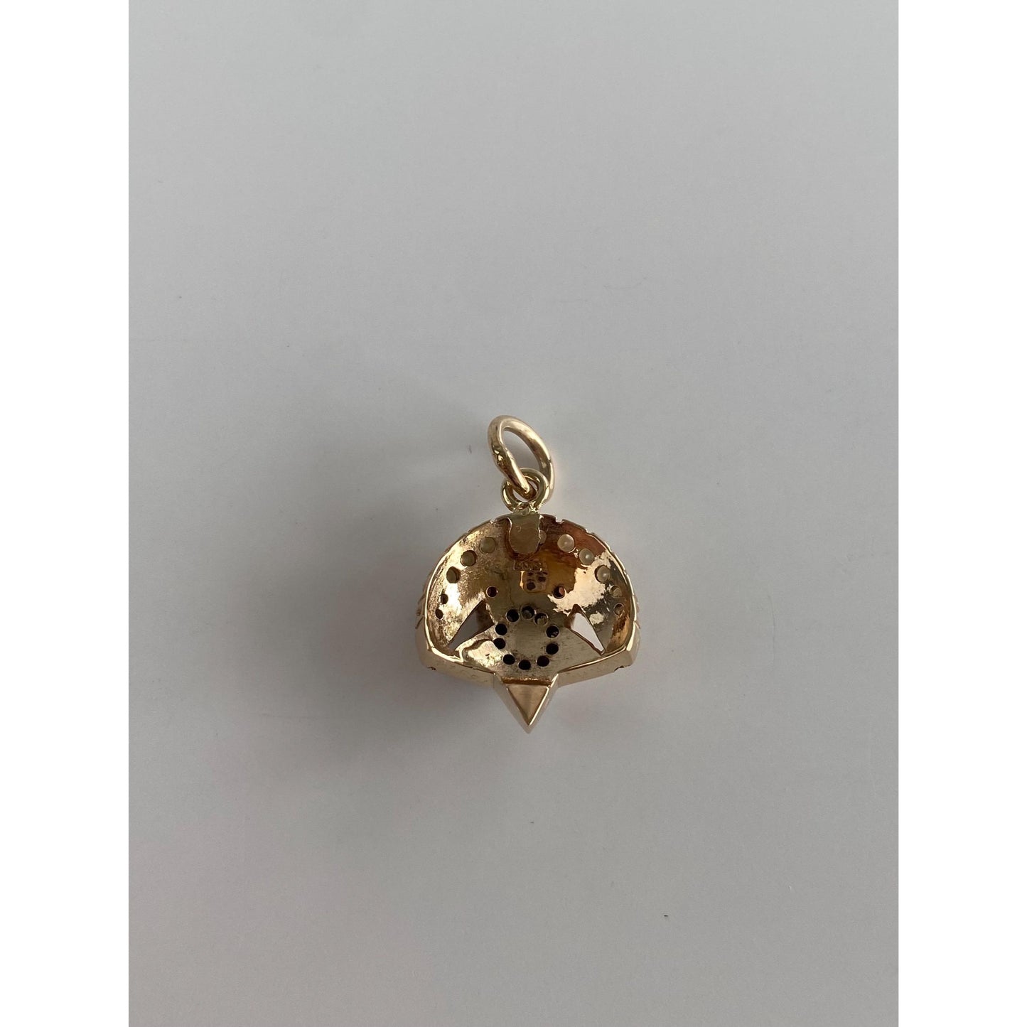 Vintage Solid 10k Yellow Gold Enamel Seed Pearl Greek Kappa Sigma Charm