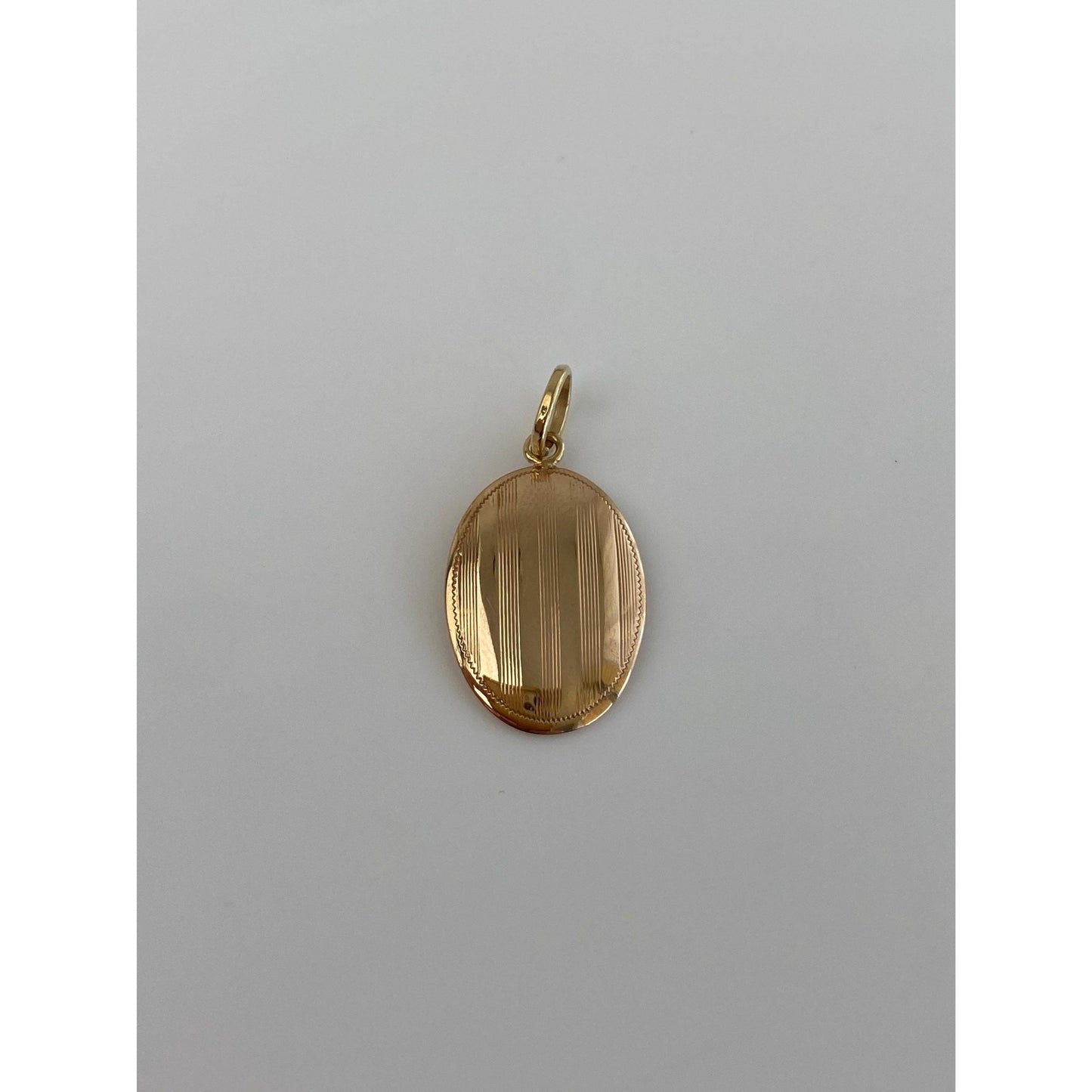 Vintage Solid 10k Yellow Gold Lined Cufflink Conversion Charm