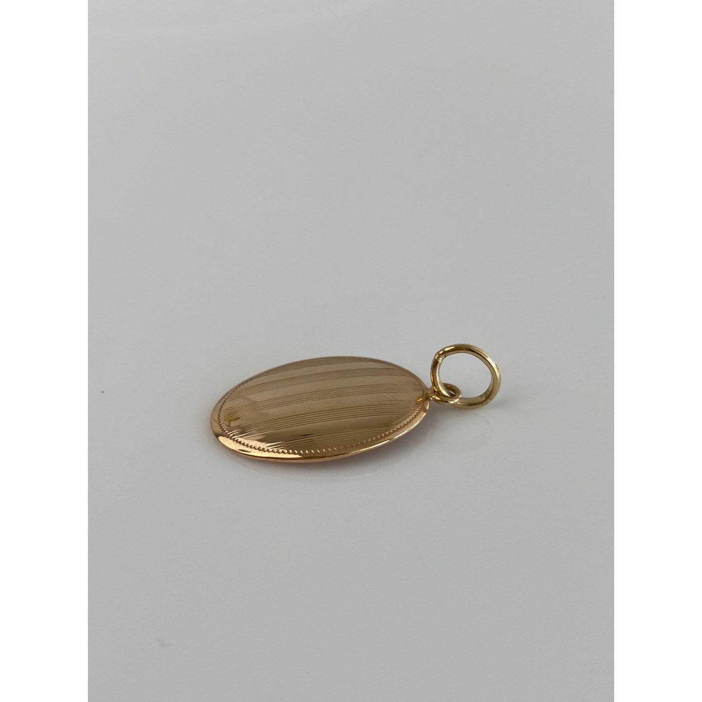 Vintage Solid 10k Yellow Gold Lined Cufflink Conversion Charm