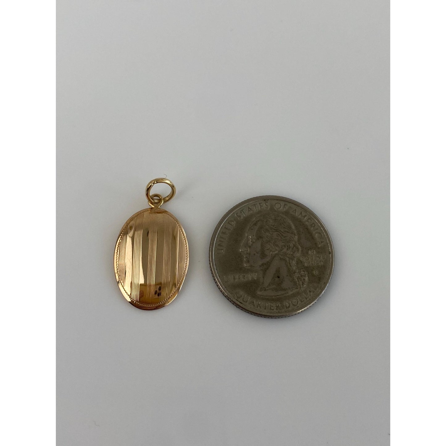 Vintage Solid 10k Yellow Gold Lined Cufflink Conversion Charm