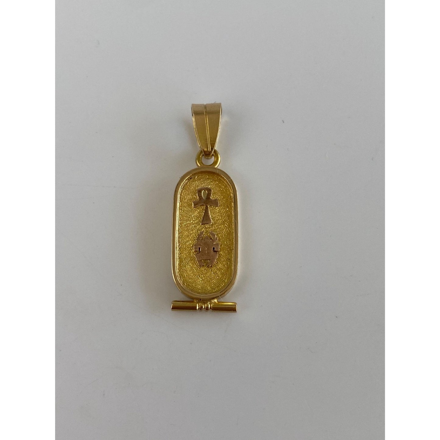 Vintage Solid 18k Yellow Gold Egyptian Cartouche Charm