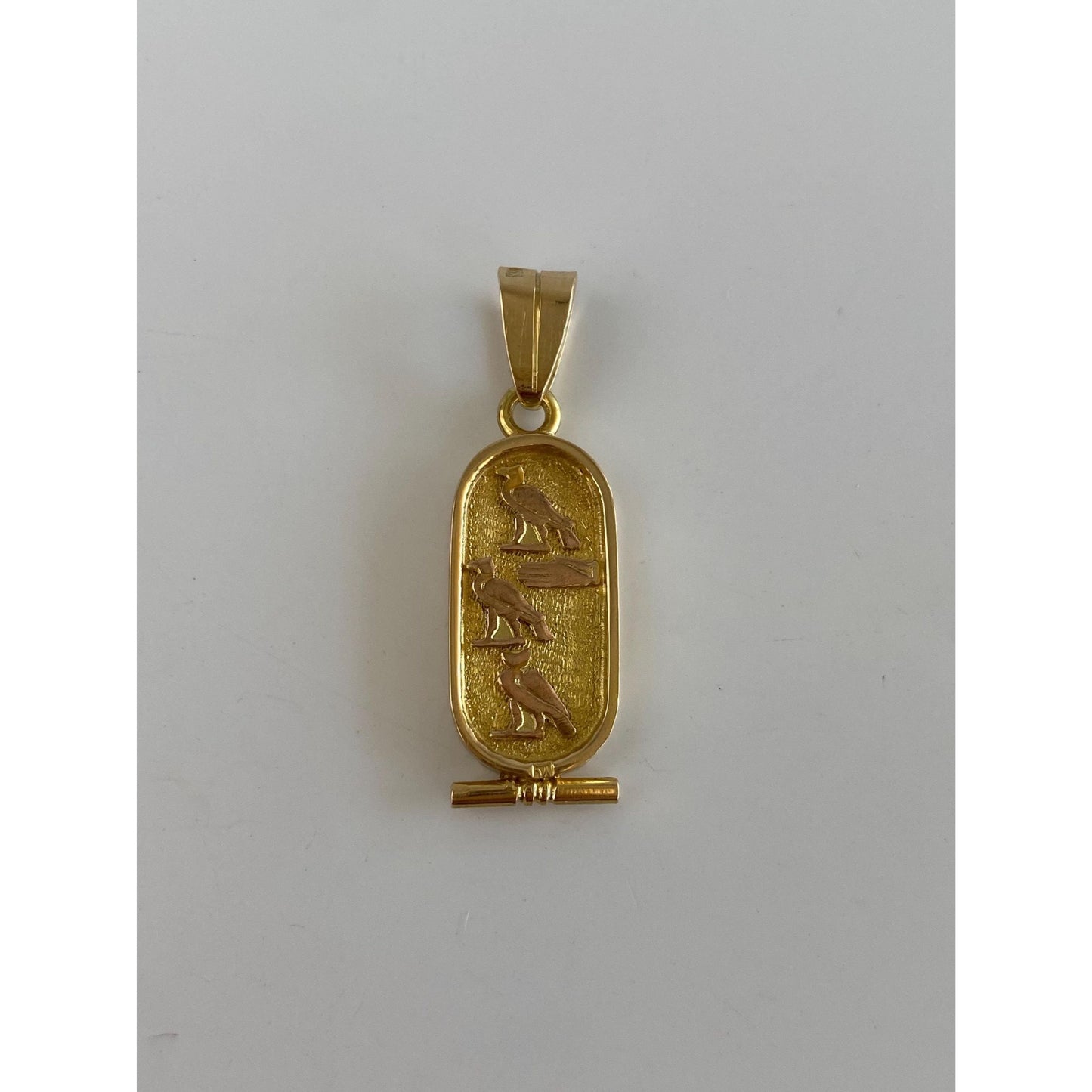 Vintage Solid 18k Yellow Gold Egyptian Cartouche Charm