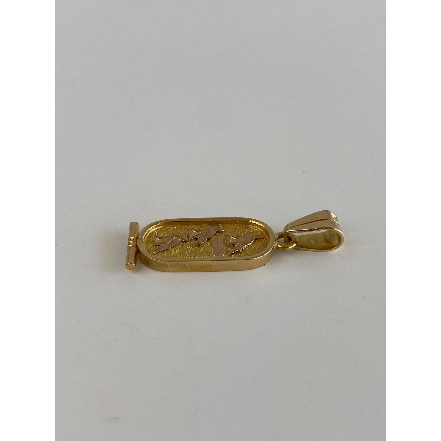 Vintage Solid 18k Yellow Gold Egyptian Cartouche Charm