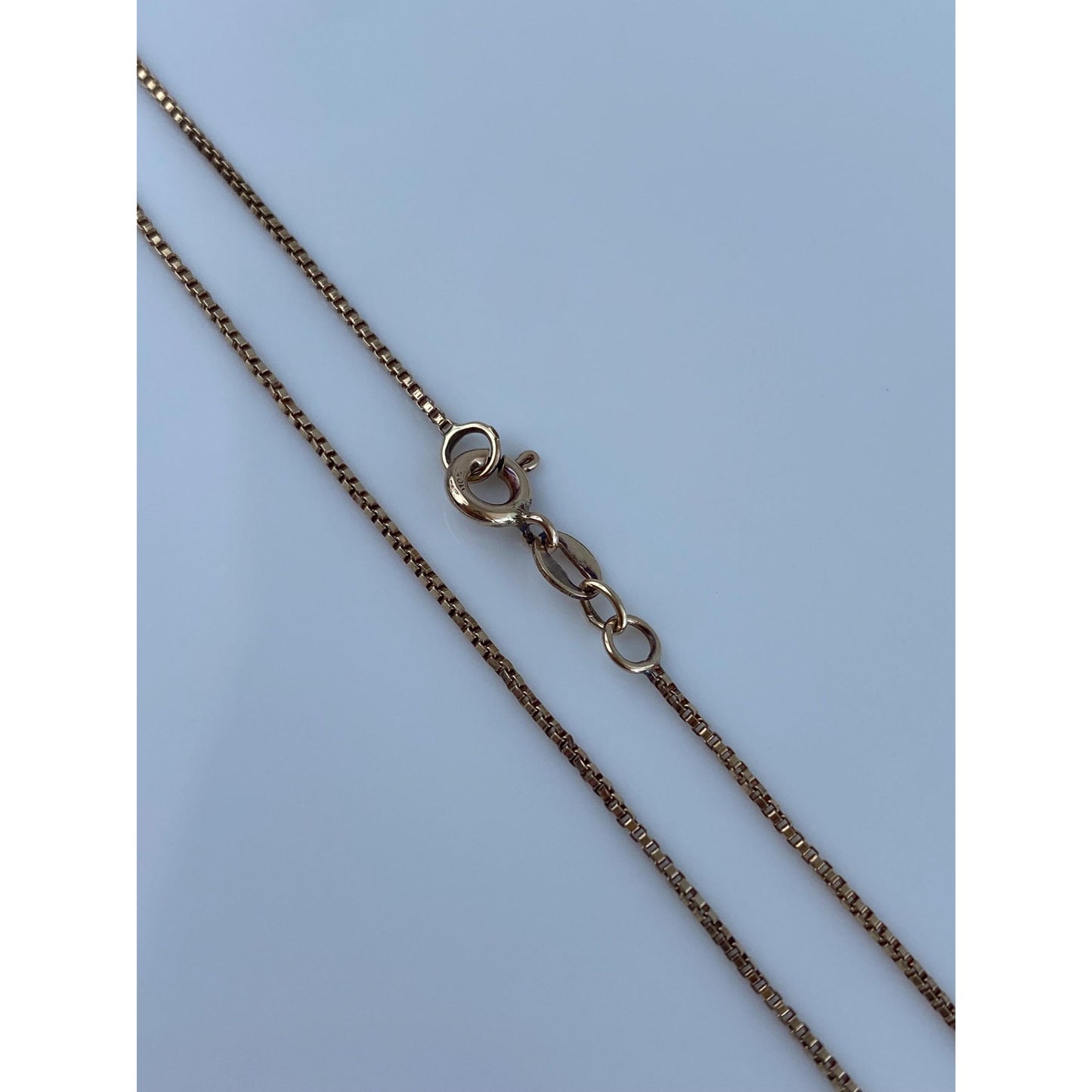 Vintage Solid 10k Yellow Gold Dainty Box Chain Necklace - 21.5 inches