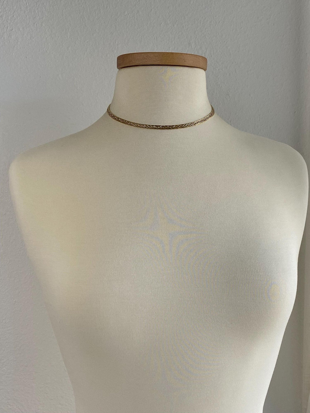 Vintage Solid 14k Yellow Gold Fancy Open Work Flat Chain Necklace - 16 inches