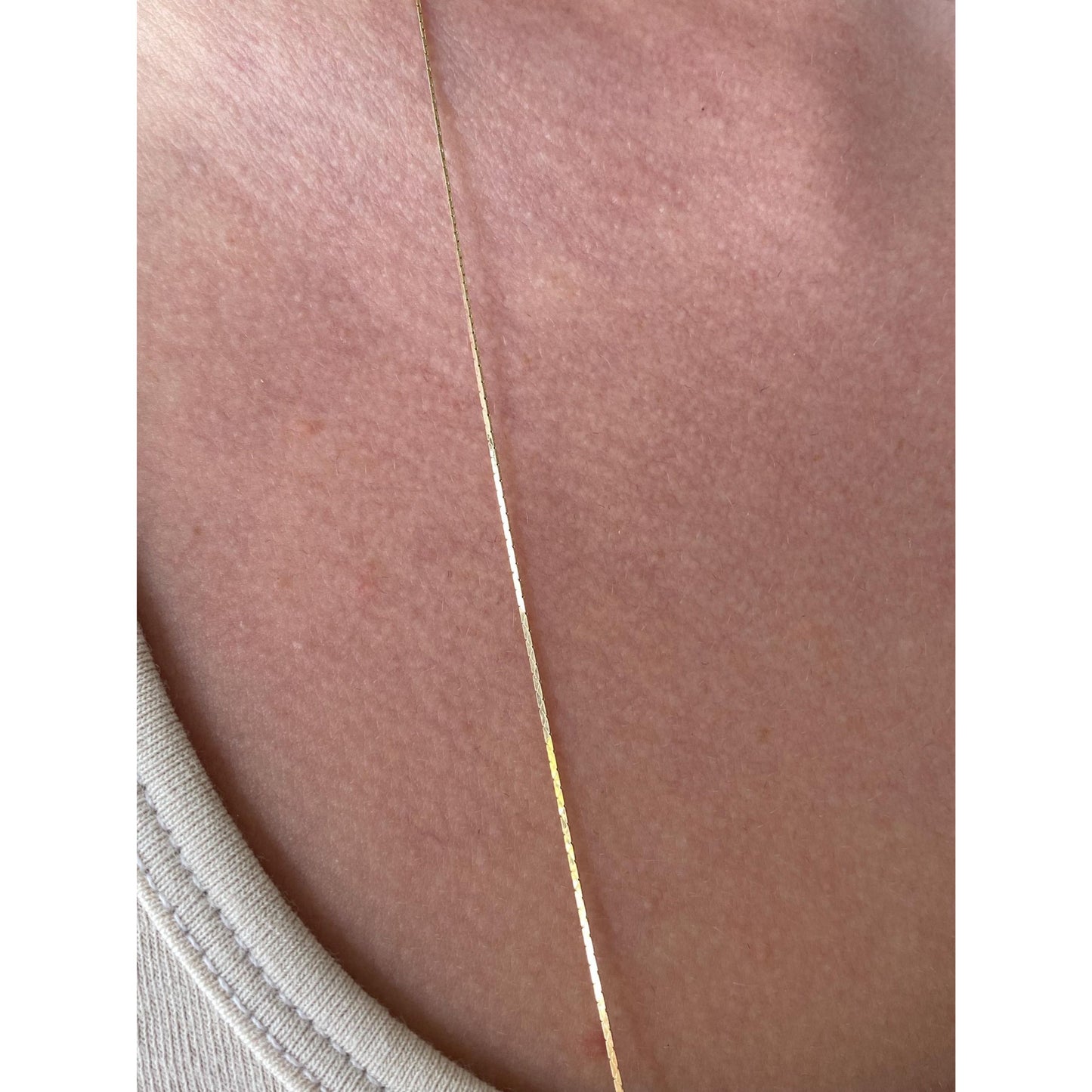 Vintage Solid 14k Yellow Gold Long Slim Triangle Link Chain Necklace - 30 inches