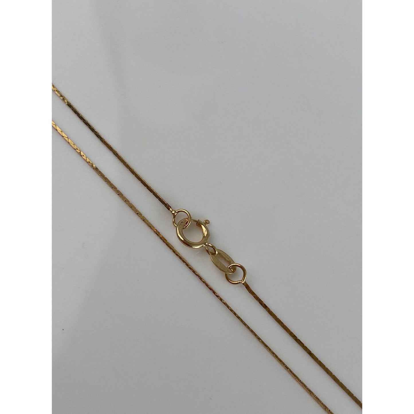 Vintage Solid 14k Yellow Gold Long Slim Triangle Link Chain Necklace - 30 inches