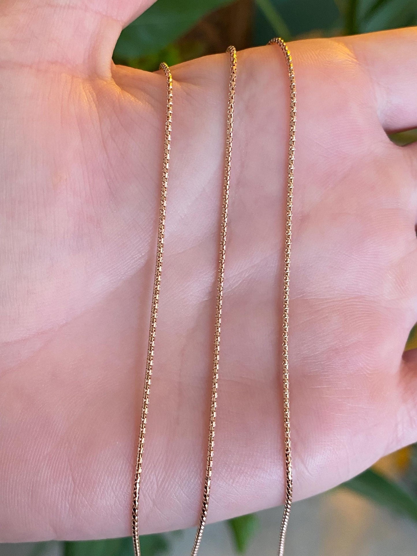 Vintage Solid 14k Rose Gold Adjustable Fancy Snake Chain Necklace - 21.75 inches