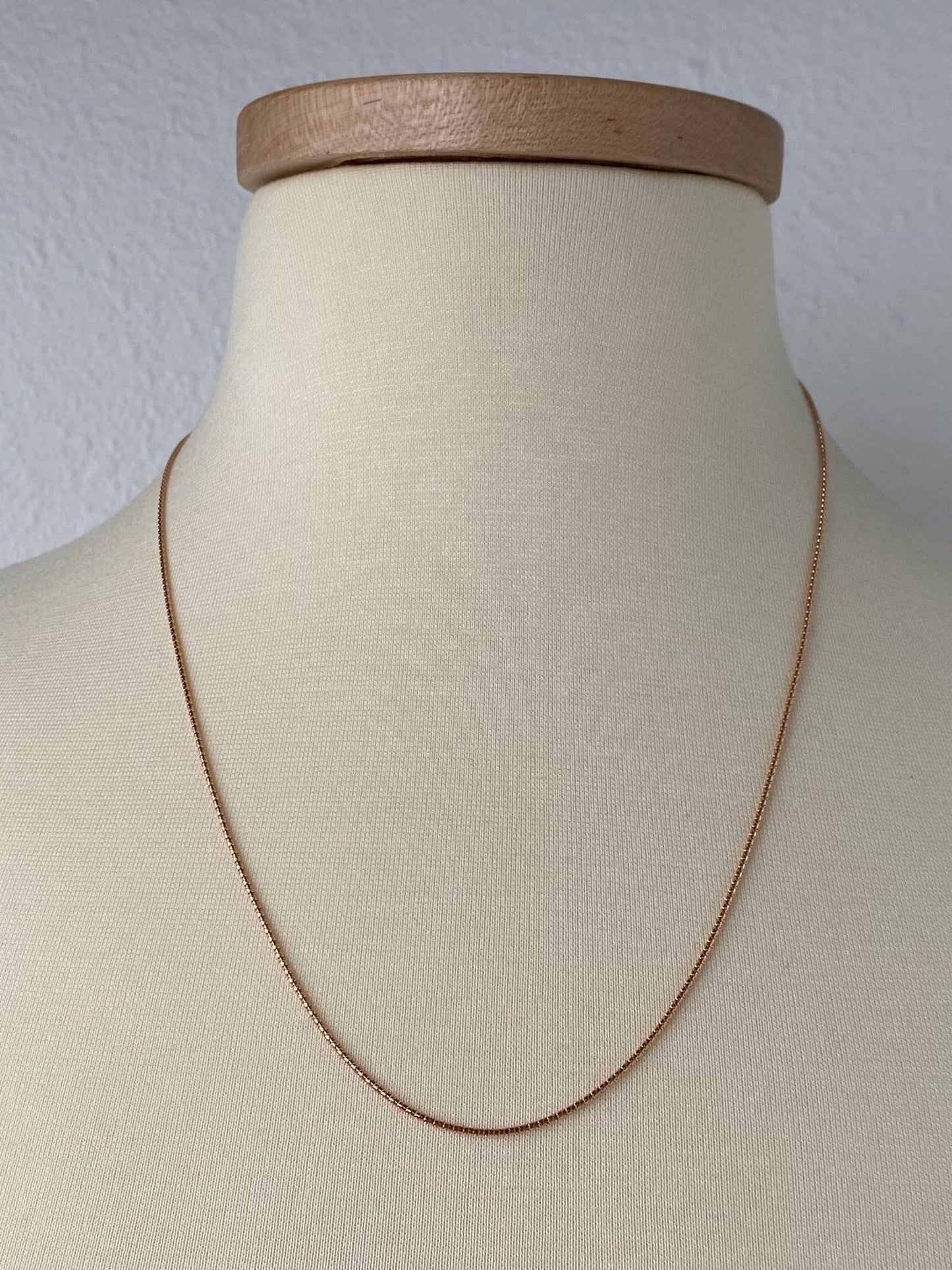 Vintage Solid 14k Rose Gold Adjustable Fancy Snake Chain Necklace - 21.75 inches