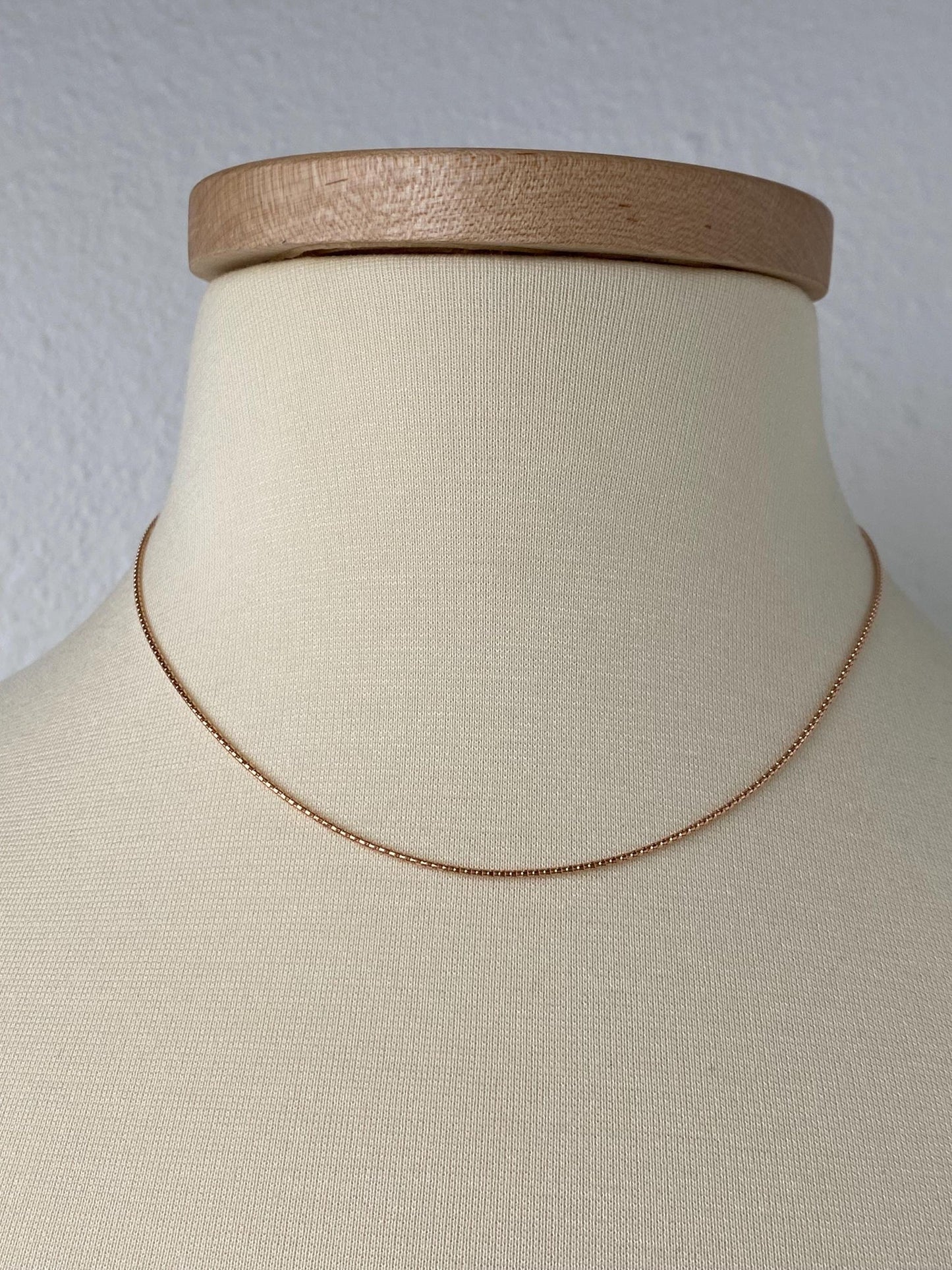 Vintage Solid 14k Rose Gold Adjustable Fancy Snake Chain Necklace - 21.75 inches