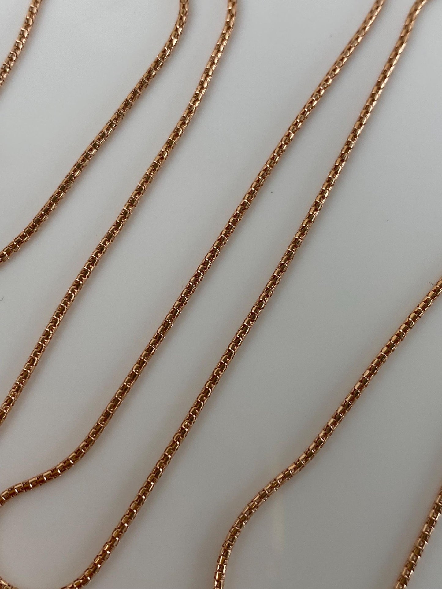 Vintage Solid 14k Rose Gold Adjustable Fancy Snake Chain Necklace - 21.75 inches