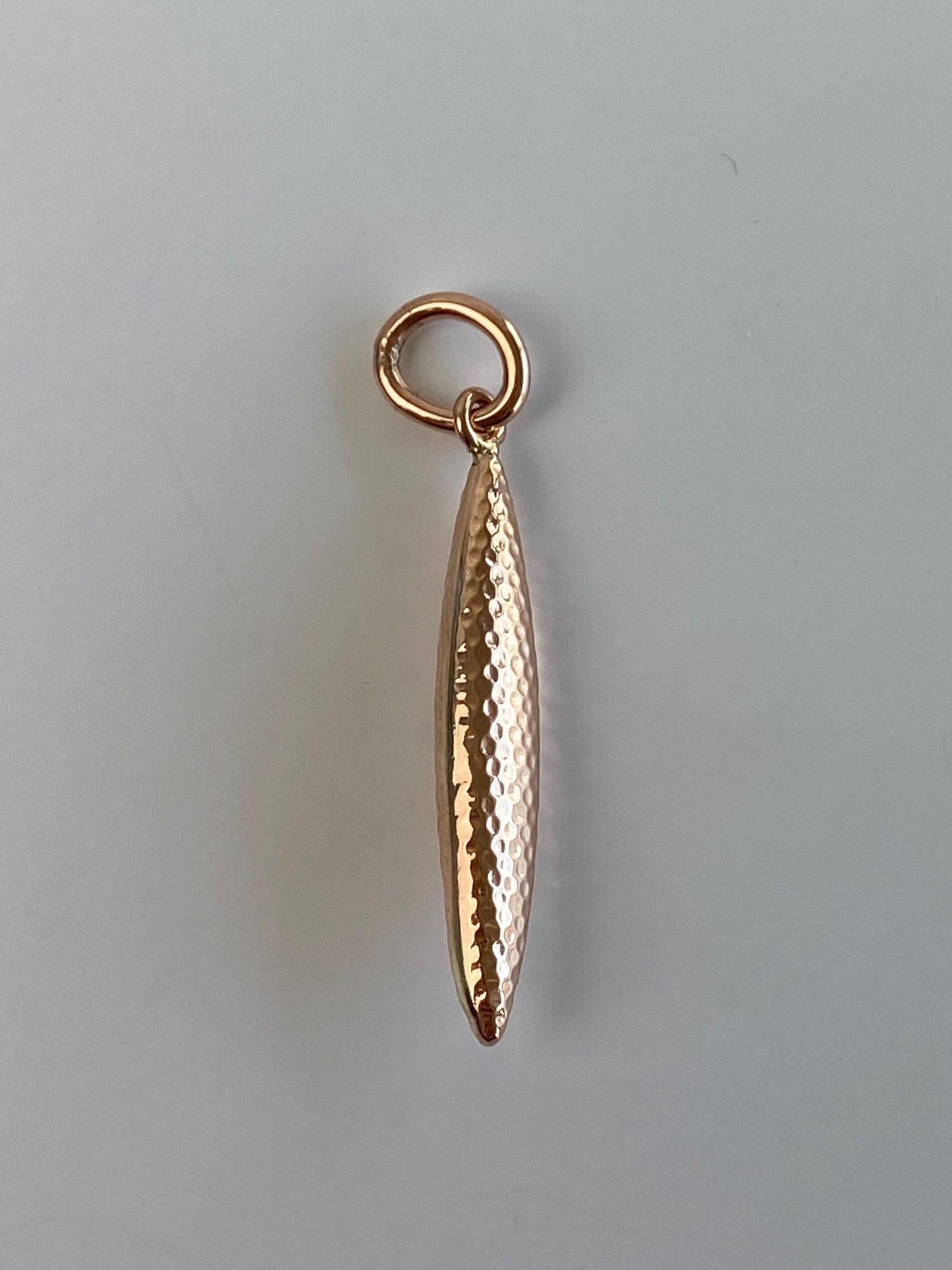 Vintage 8k Rose Gold Textured Oval Dome Charm