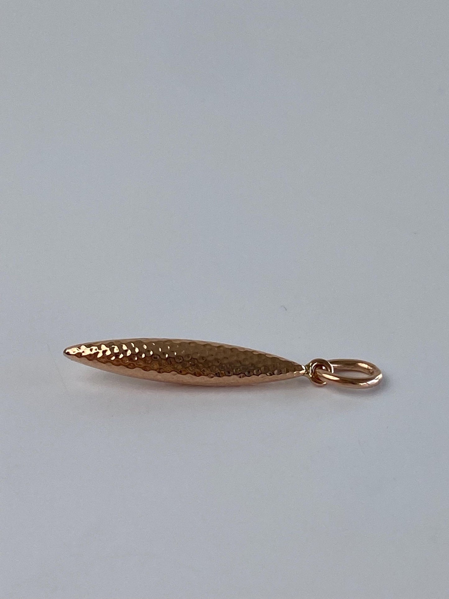Vintage 8k Rose Gold Textured Oval Dome Charm