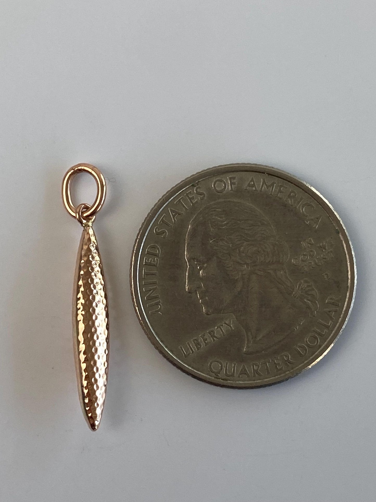 Vintage 8k Rose Gold Textured Oval Dome Charm