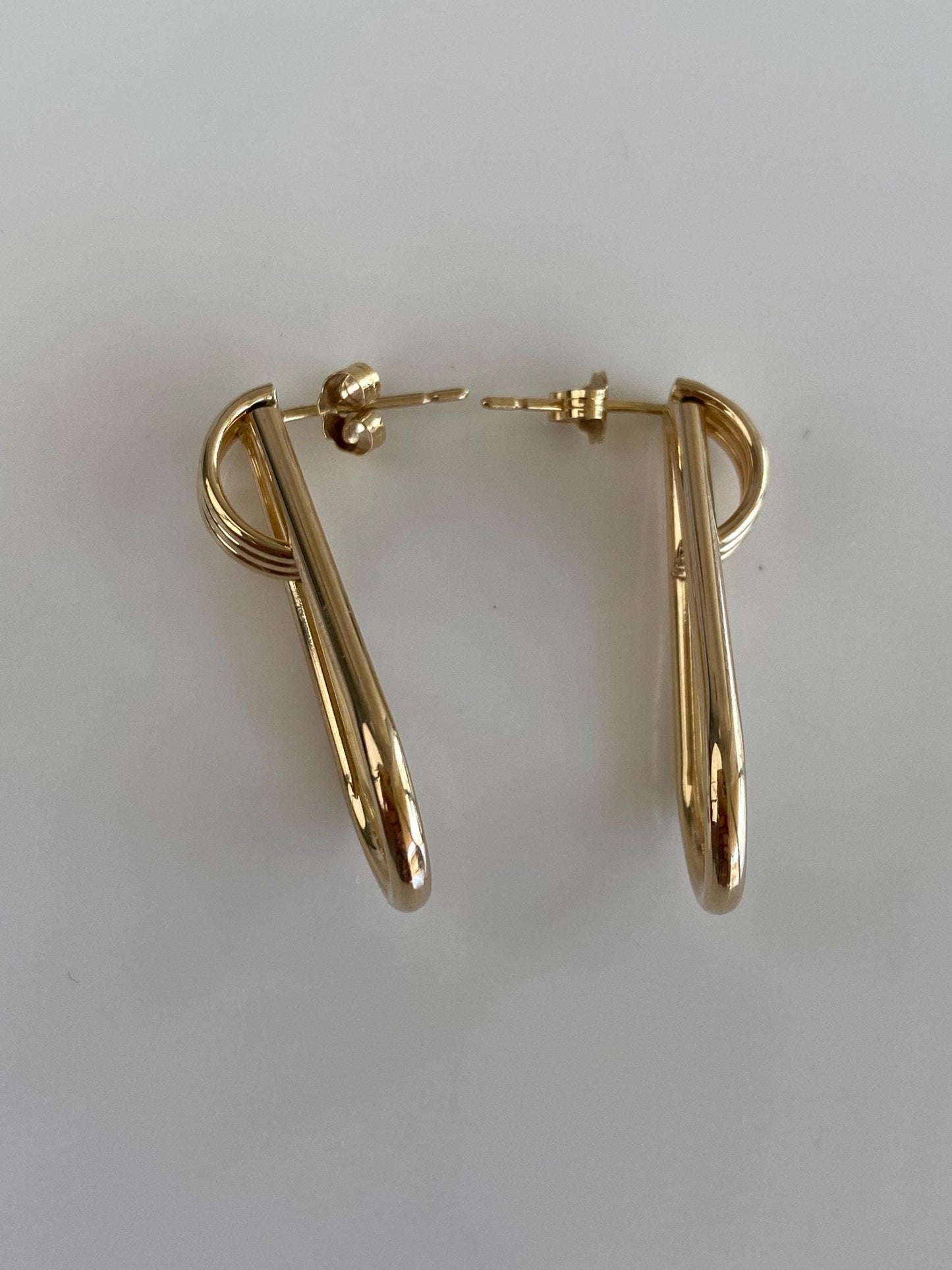 Vintage 14k Yellow Gold Layered Drop Earrings
