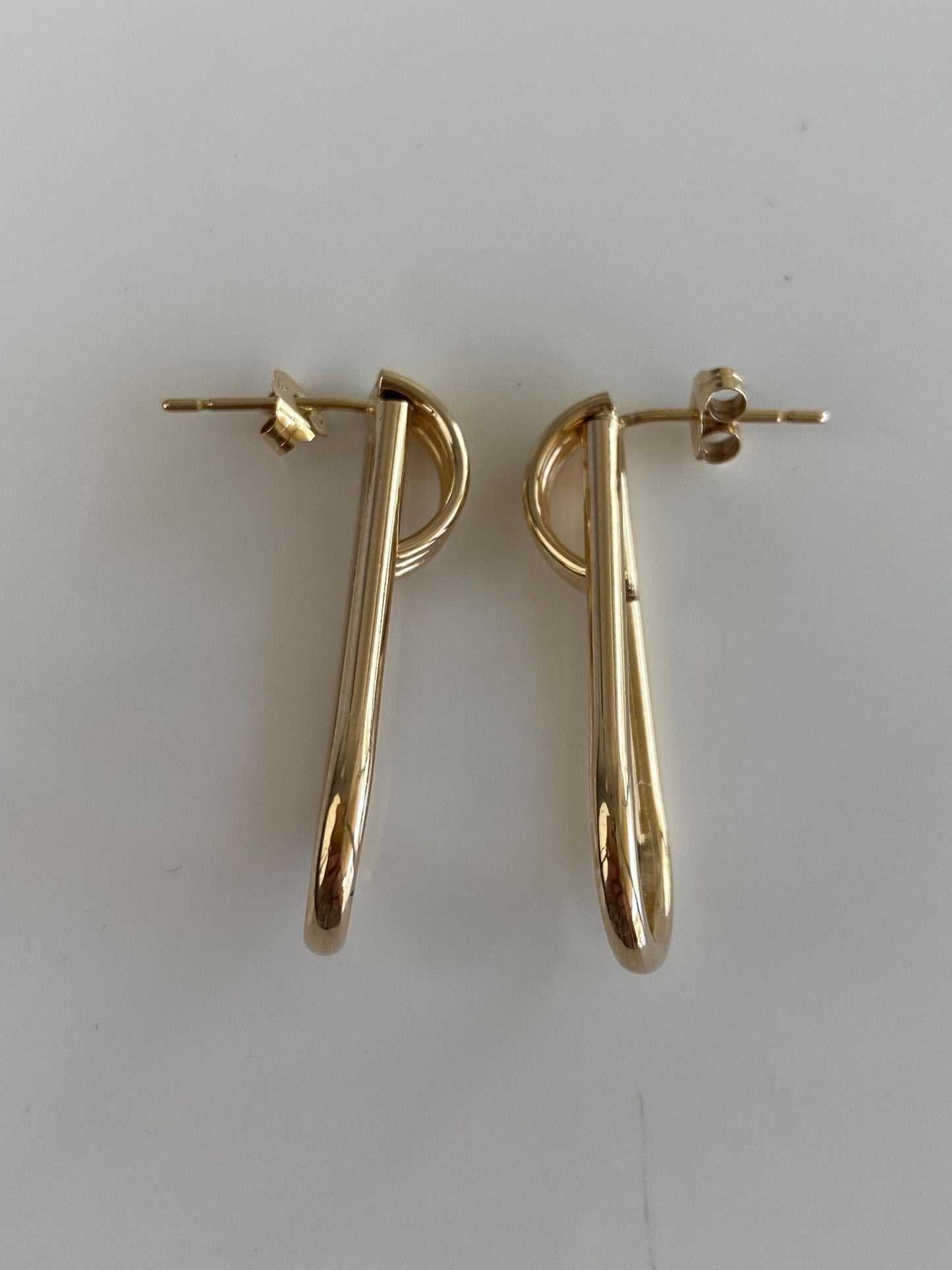 Vintage 14k Yellow Gold Layered Drop Earrings