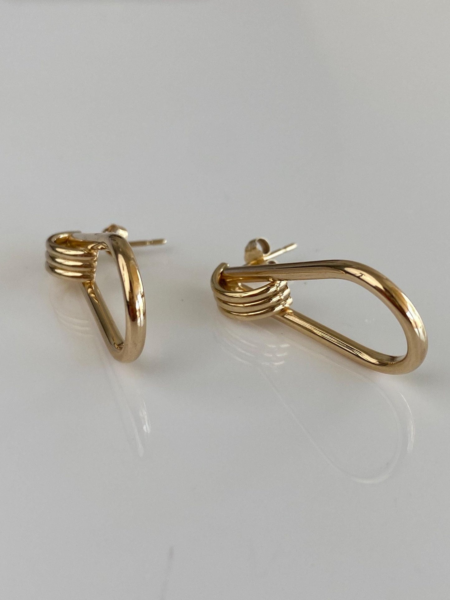 Vintage 14k Yellow Gold Layered Drop Earrings
